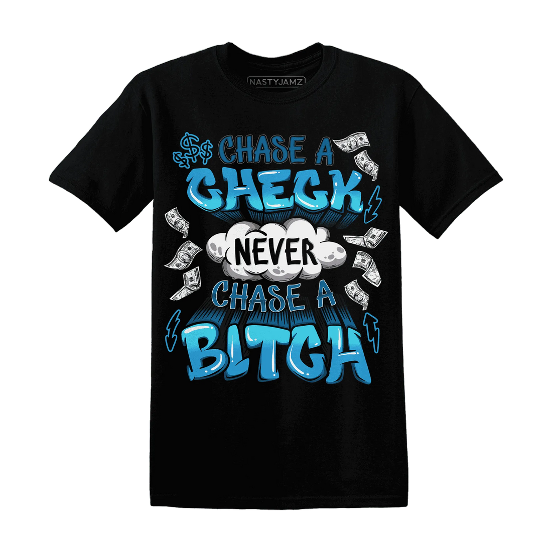 Powder-Blue-9s-T-Shirt-Match-Chase-A-Check