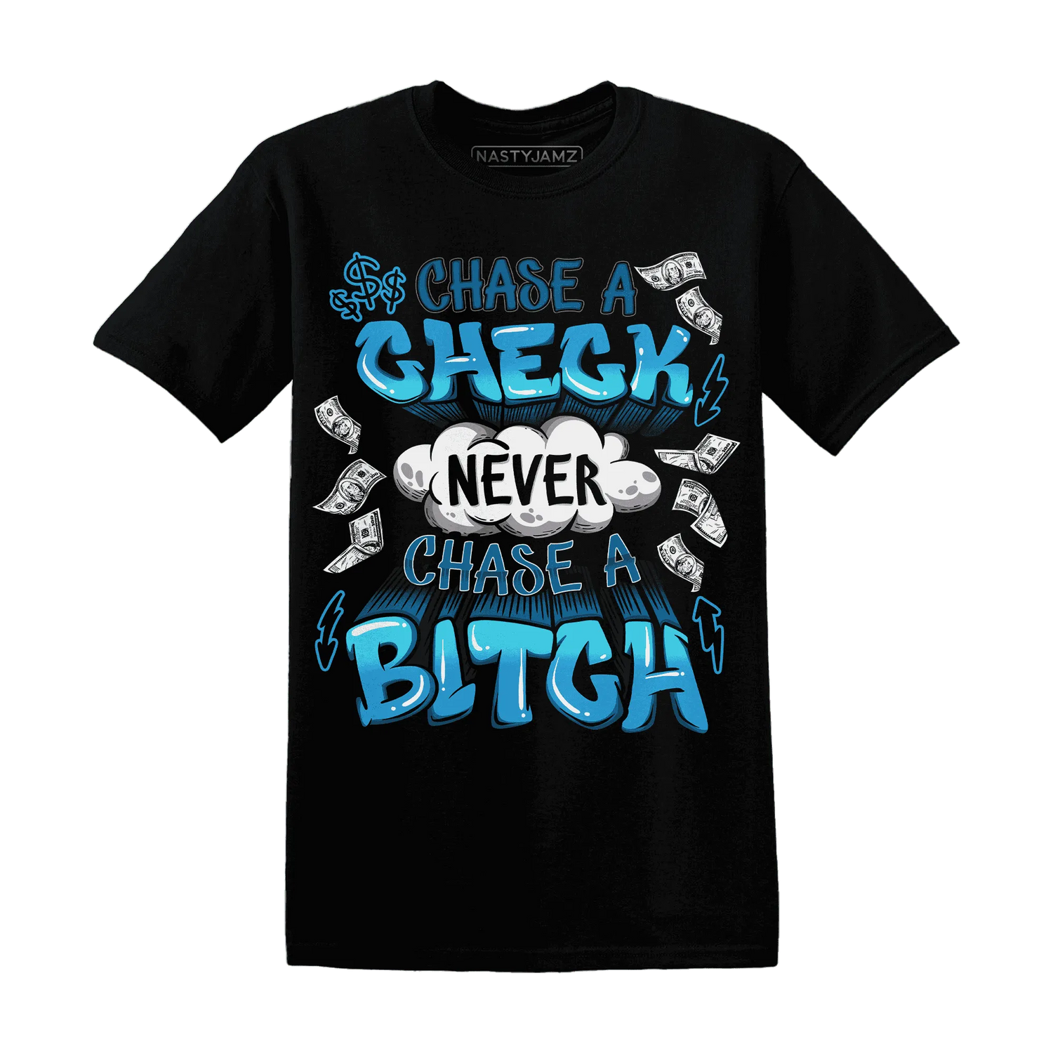 Powder-Blue-9s-T-Shirt-Match-Chase-A-Check