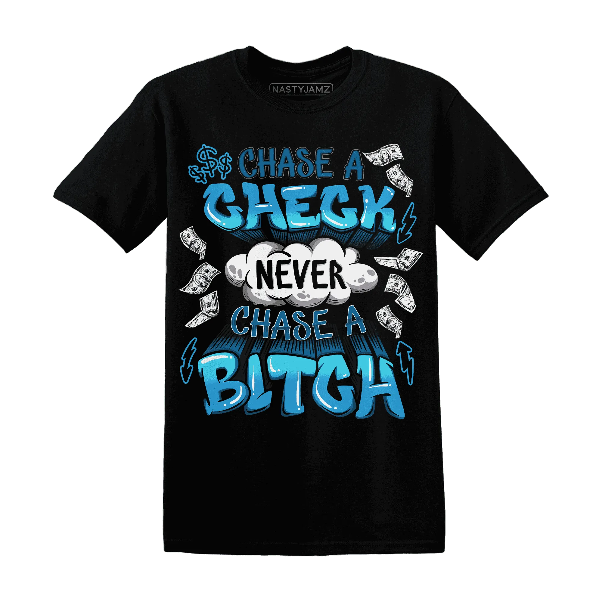 Powder-Blue-9s-T-Shirt-Match-Chase-A-Check