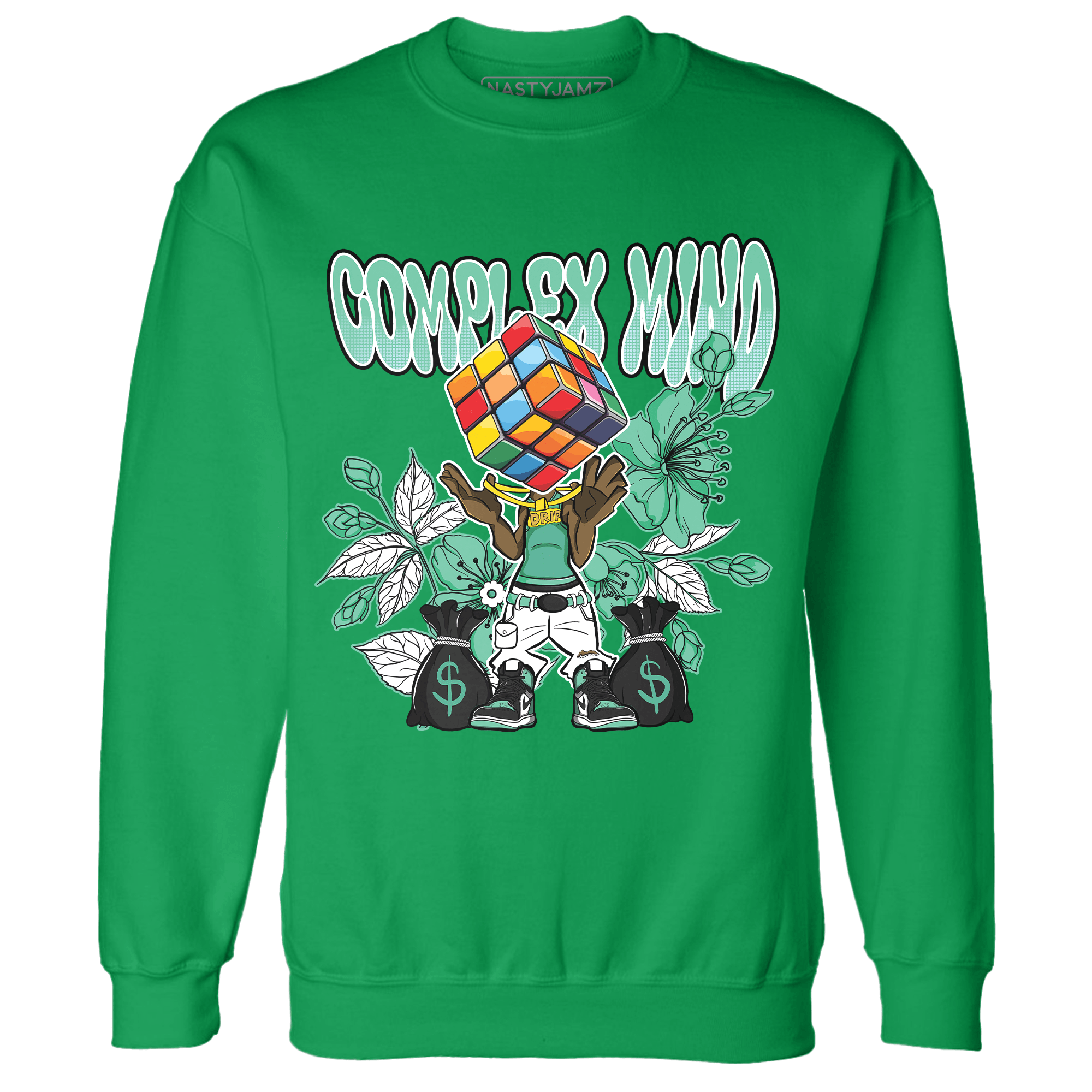 High OG Green Glow 1s Sweatshirt Match Complex Mind - NastyJamz