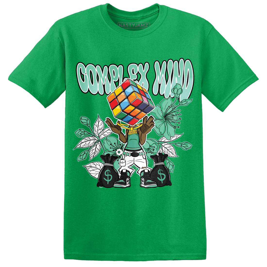 High OG Green Glow 1s T Shirt Match Complex Mind - NastyJamz