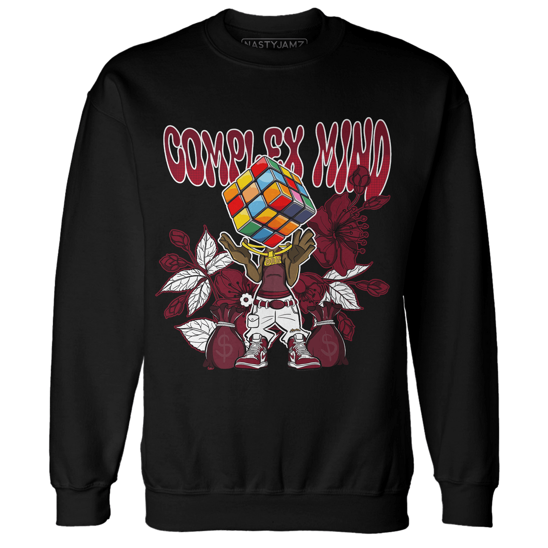 High White Team Red 1s Sweatshirt Match Complex Mind - NastyJamz