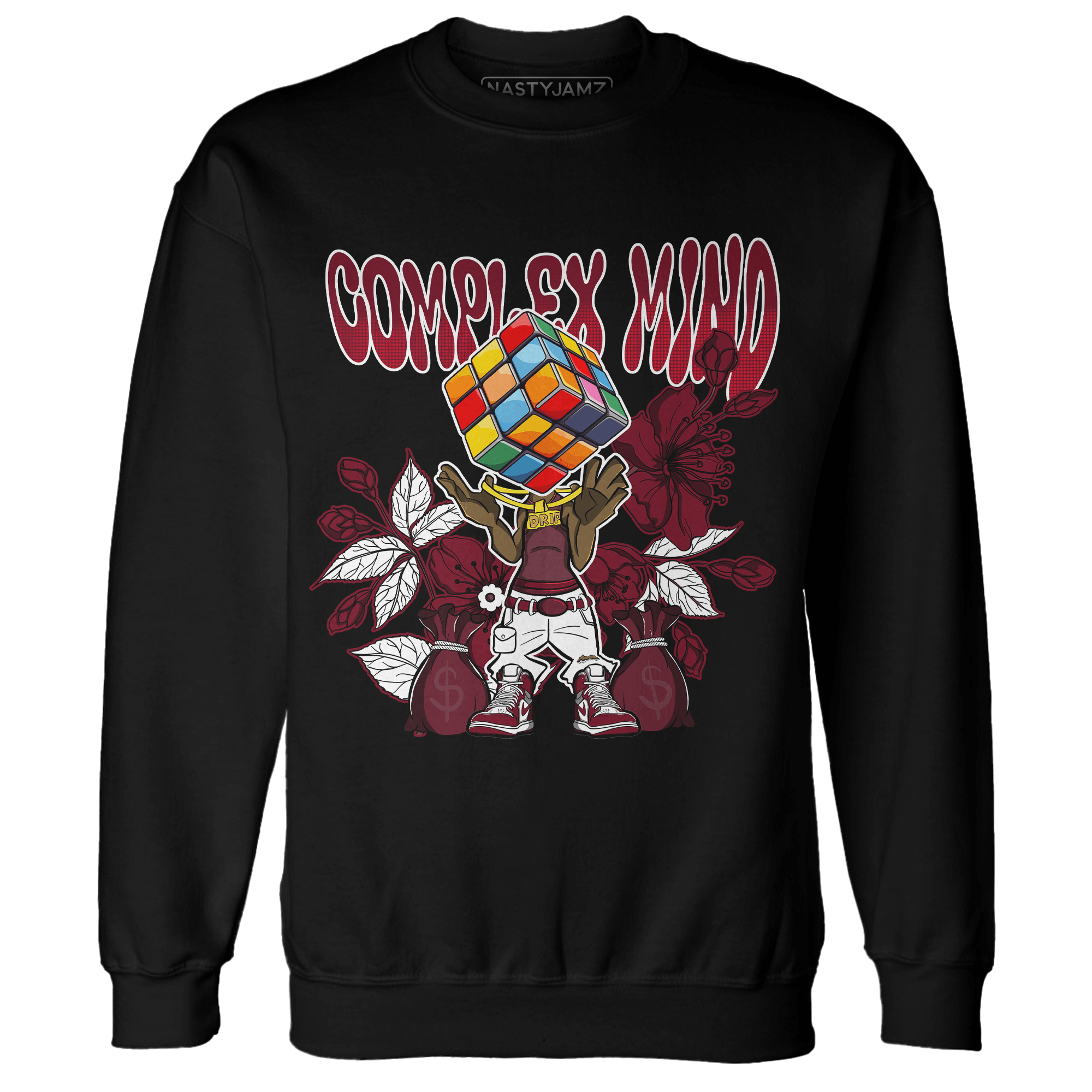 High White Team Red 1s Sweatshirt Match Complex Mind - NastyJamz