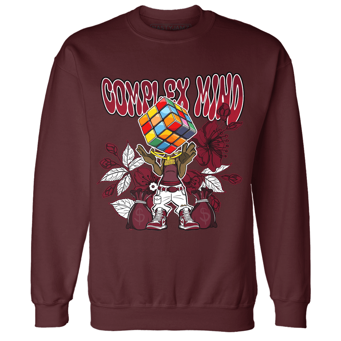 High White Team Red 1s Sweatshirt Match Complex Mind - NastyJamz