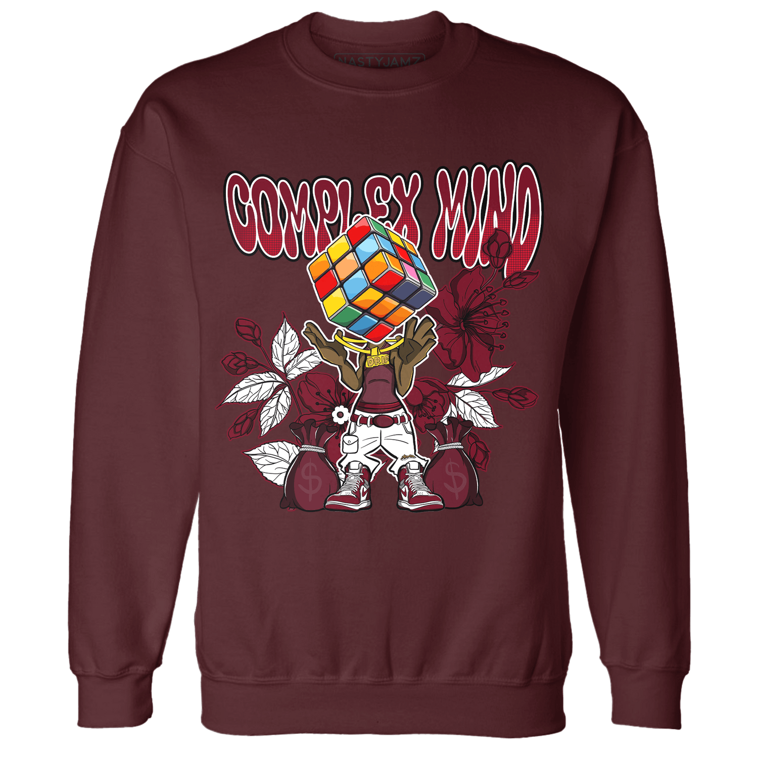 High White Team Red 1s Sweatshirt Match Complex Mind - NastyJamz