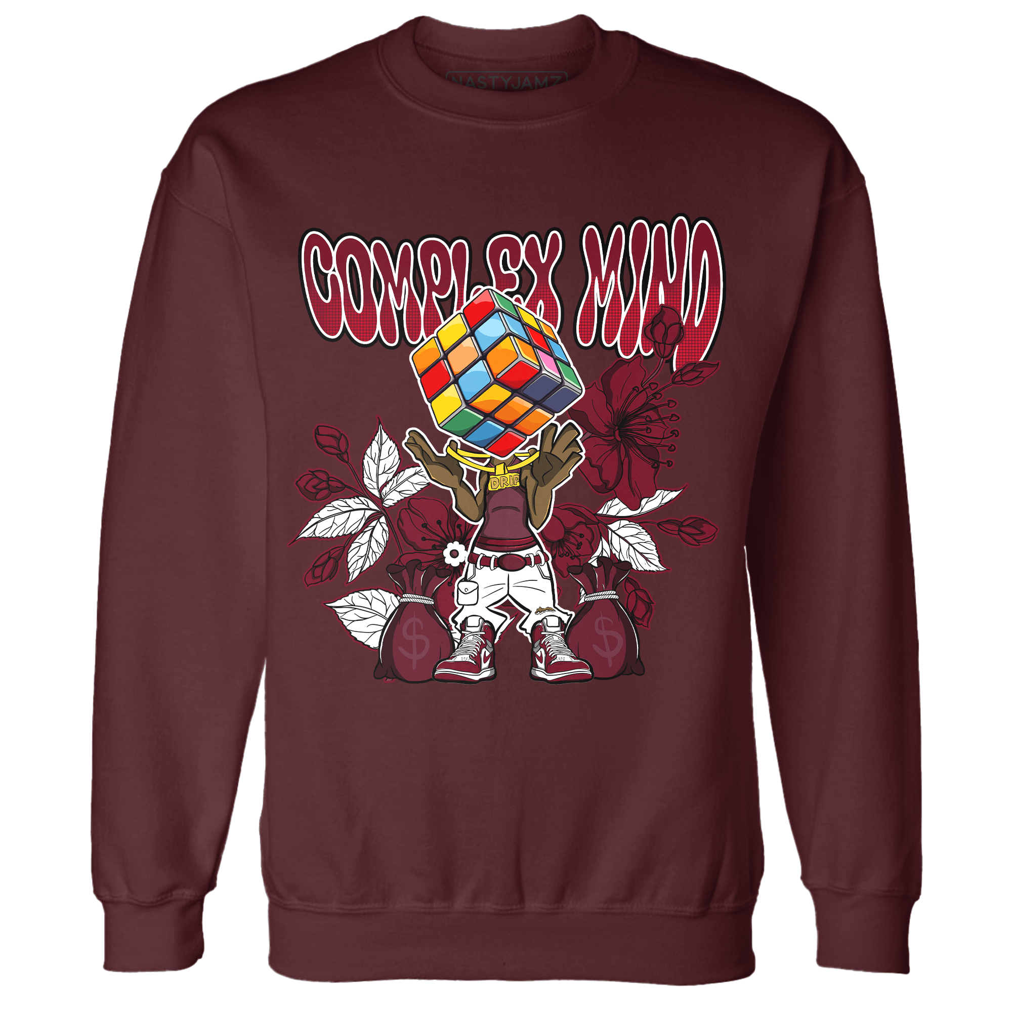High White Team Red 1s Sweatshirt Match Complex Mind - NastyJamz