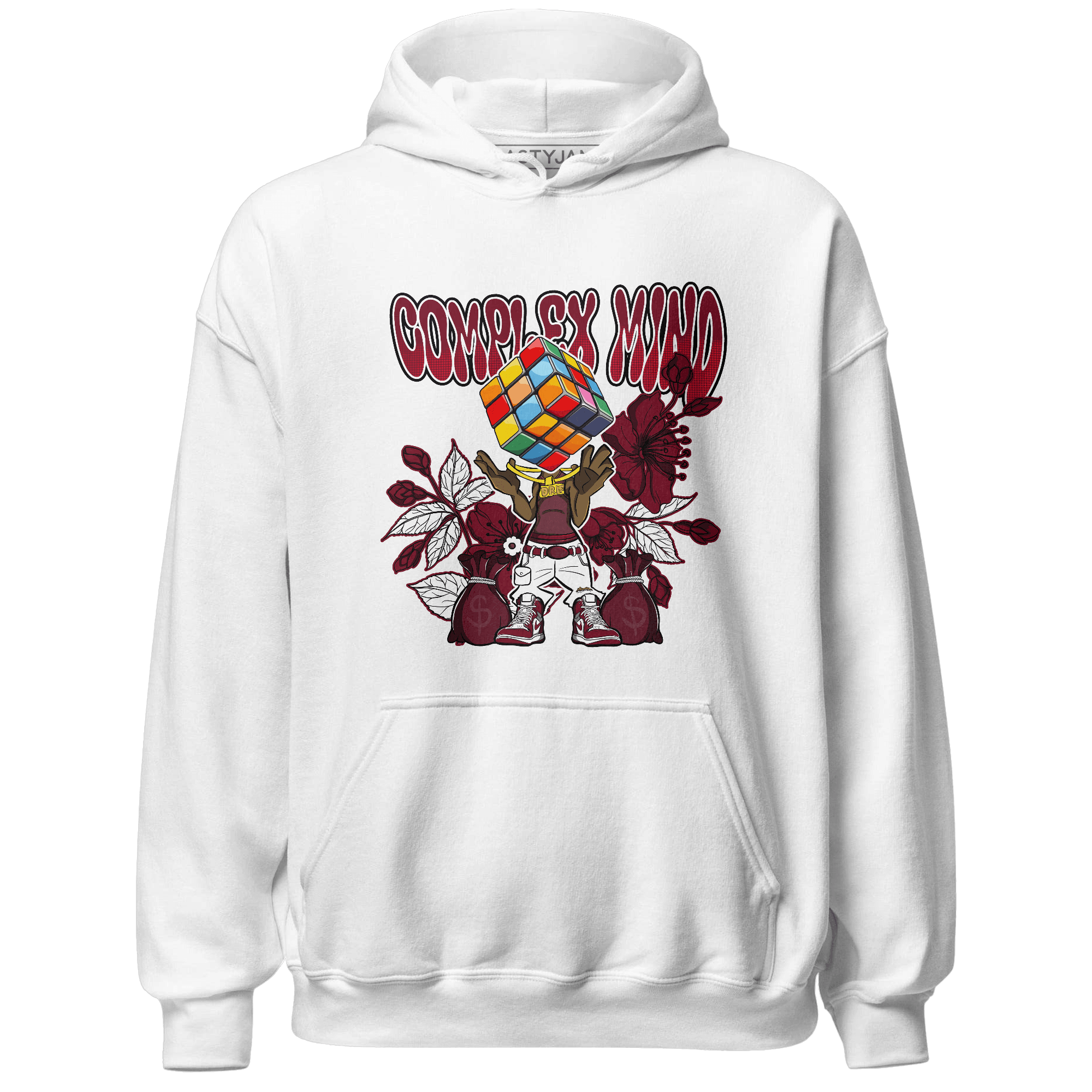 High White Team Red 1s Hoodie Match Complex Mind - NastyJamz