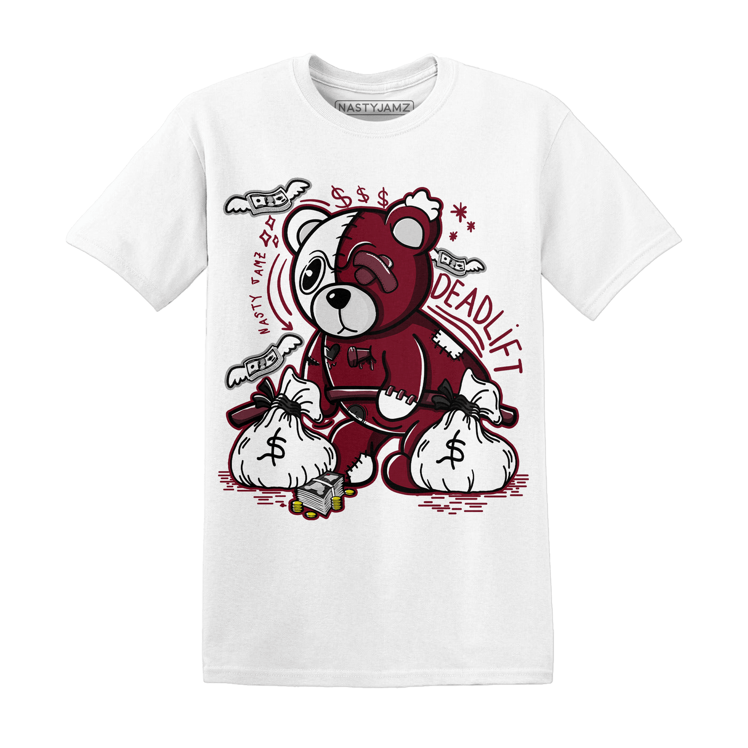 High White Team Red 1s T Shirt Match Deadlift BER - NastyJamz