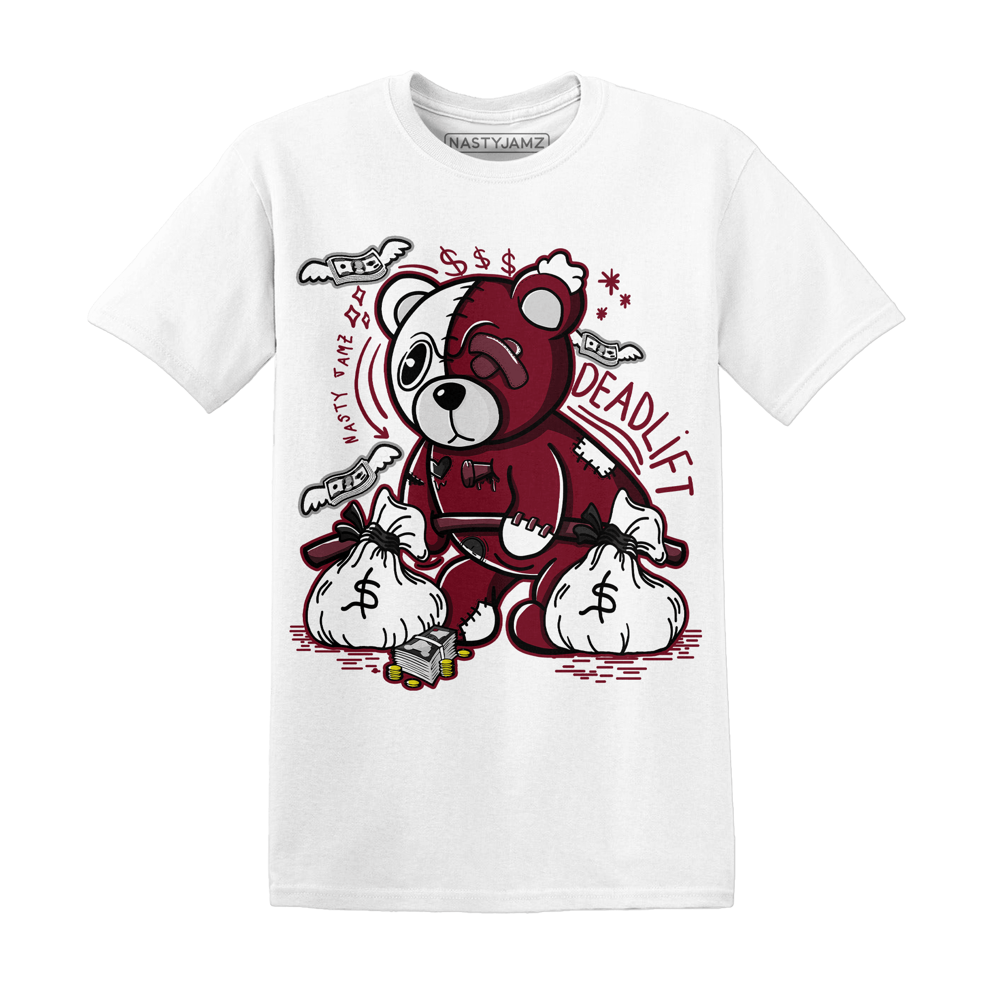 High White Team Red 1s T Shirt Match Deadlift BER - NastyJamz