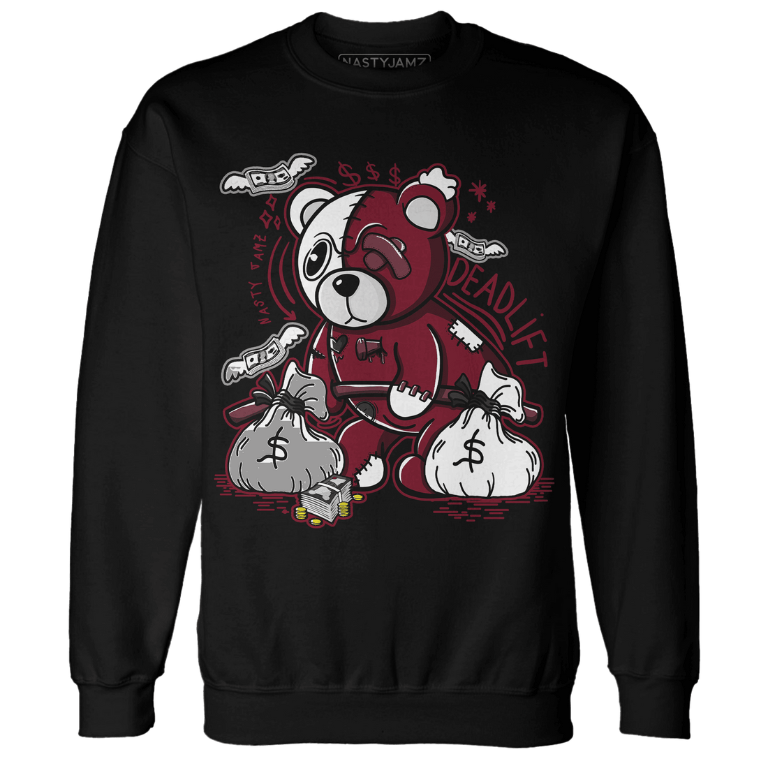 High White Team Red 1s Sweatshirt Match Deadlift BER - NastyJamz