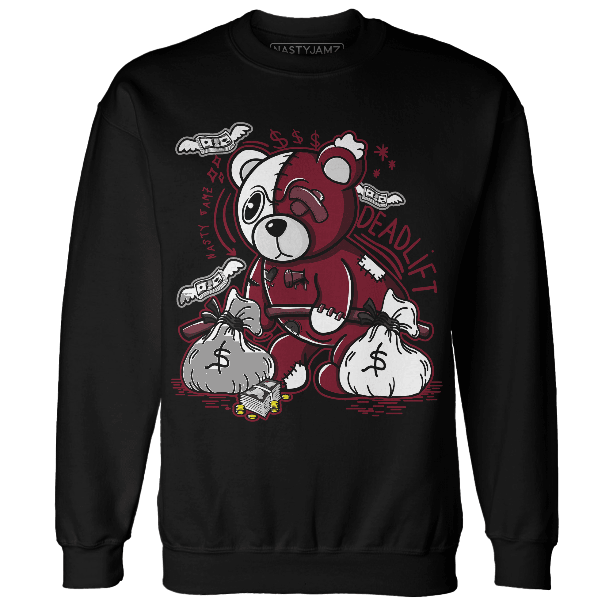 High White Team Red 1s Sweatshirt Match Deadlift BER - NastyJamz