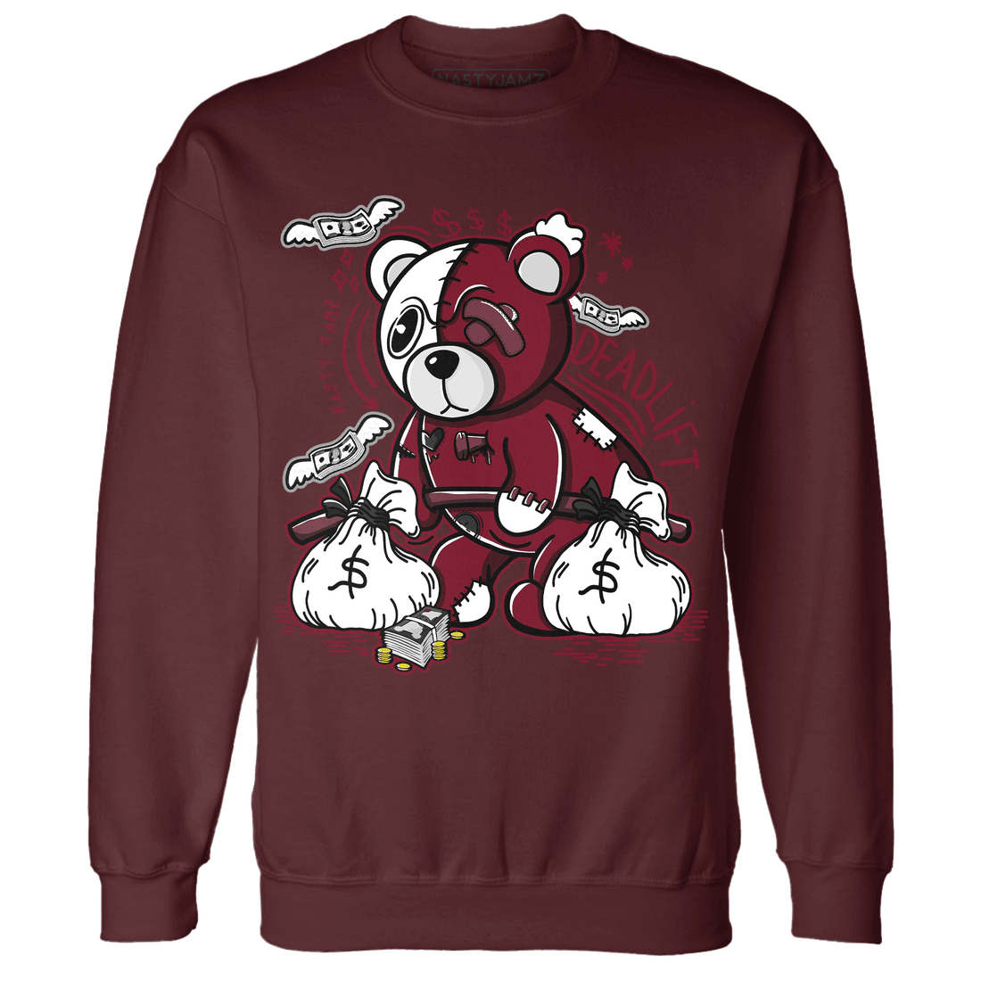 High White Team Red 1s Sweatshirt Match Deadlift BER - NastyJamz
