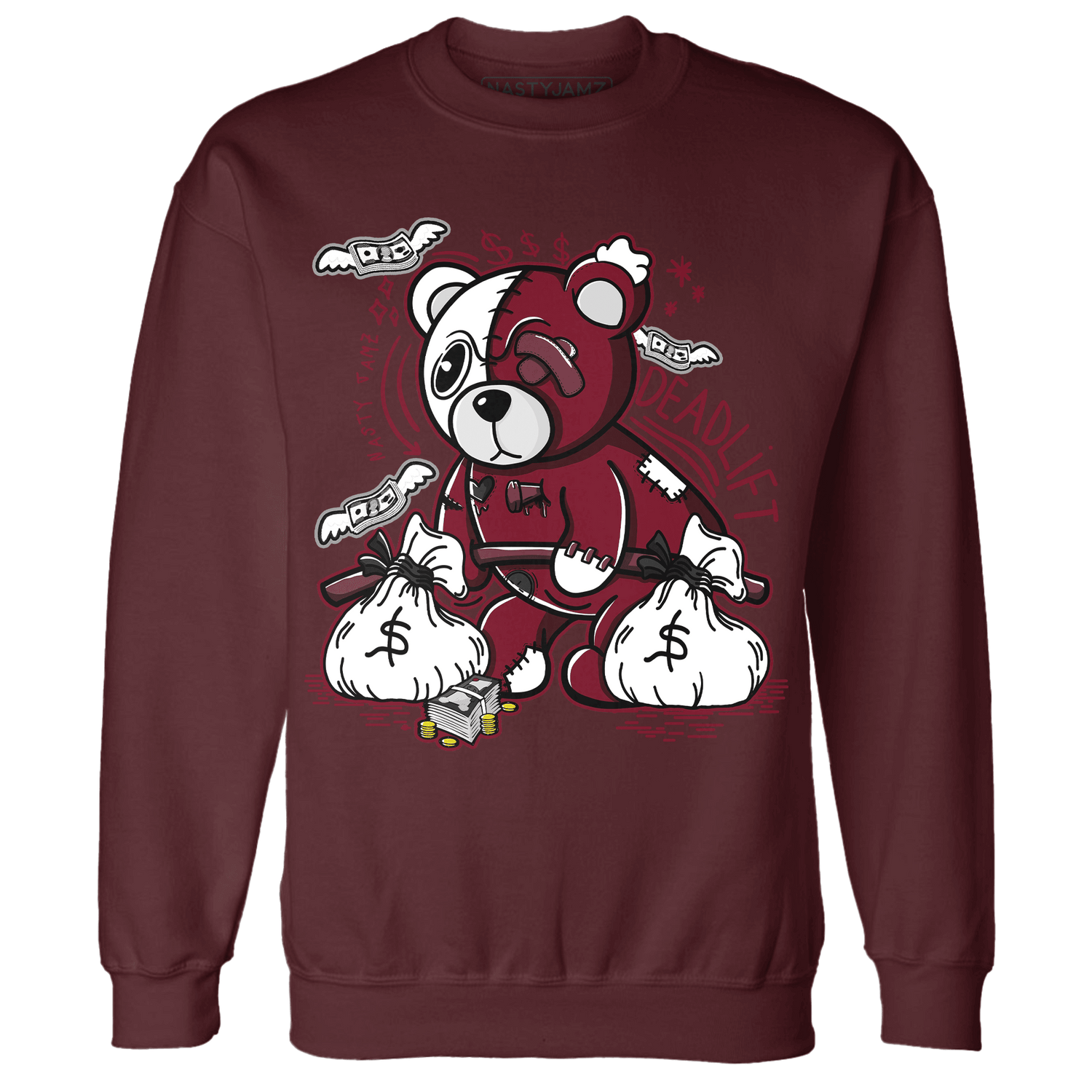 High White Team Red 1s Sweatshirt Match Deadlift BER - NastyJamz