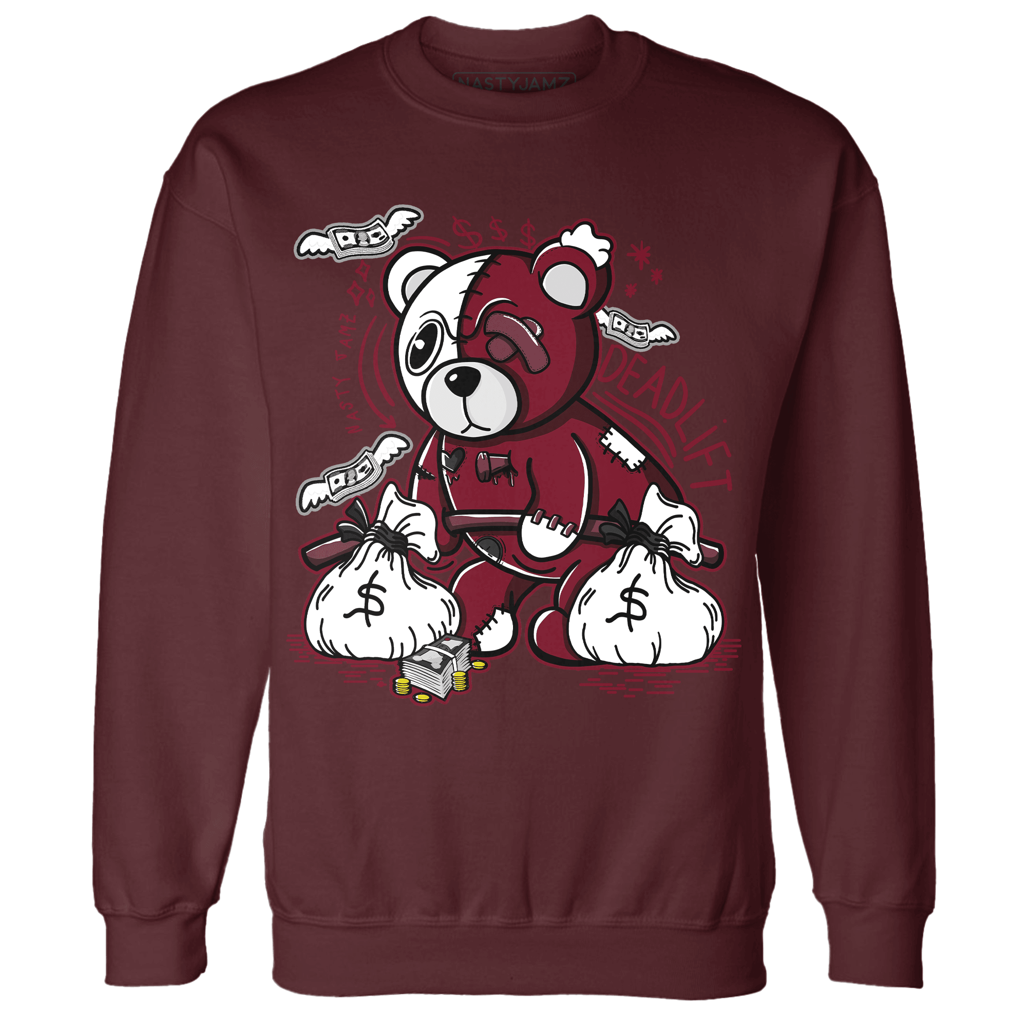 High White Team Red 1s Sweatshirt Match Deadlift BER - NastyJamz