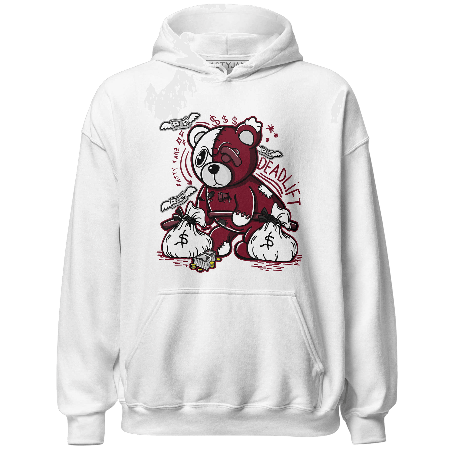 High White Team Red 1s Hoodie Match Deadlift BER - NastyJamz