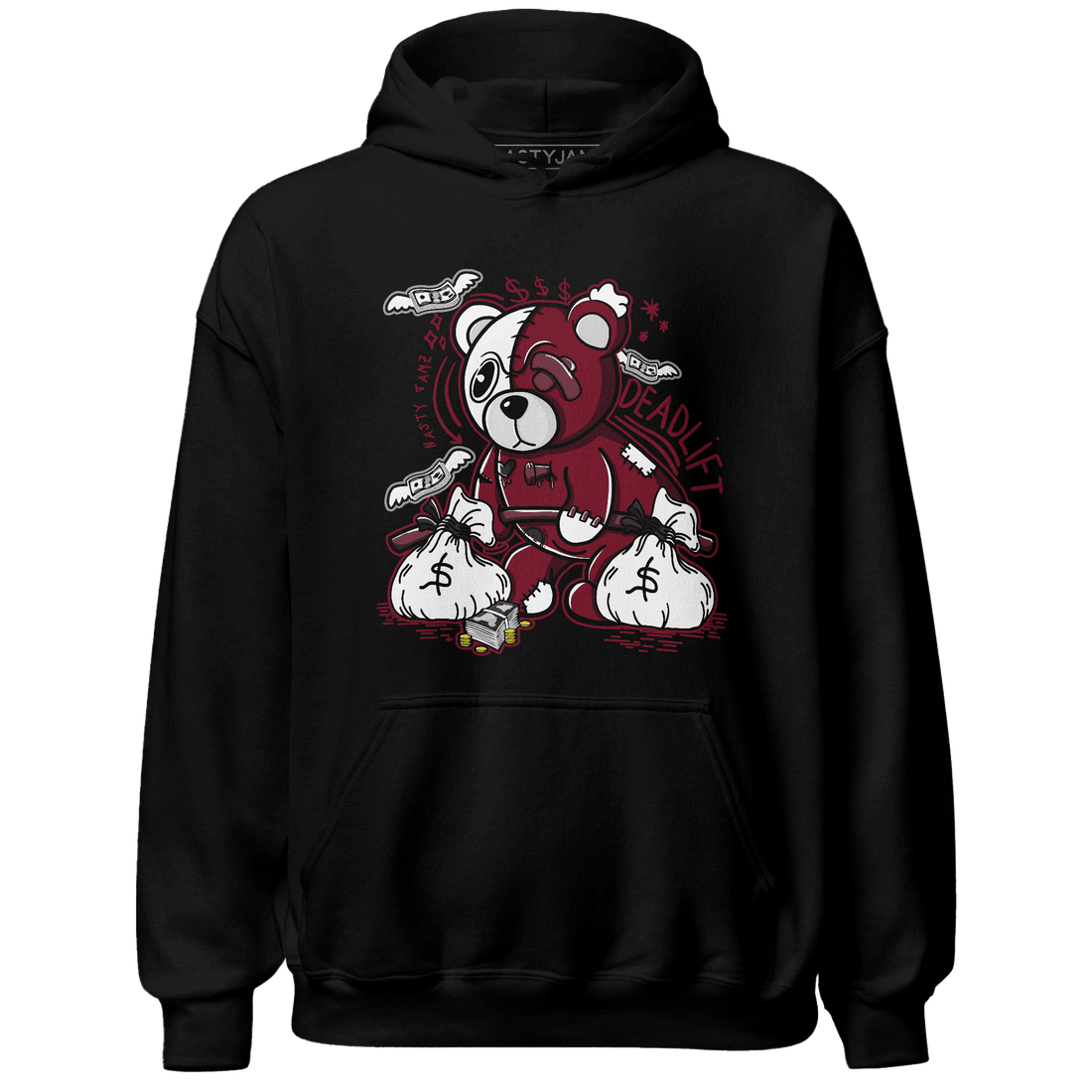 High White Team Red 1s Hoodie Match Deadlift BER - NastyJamz