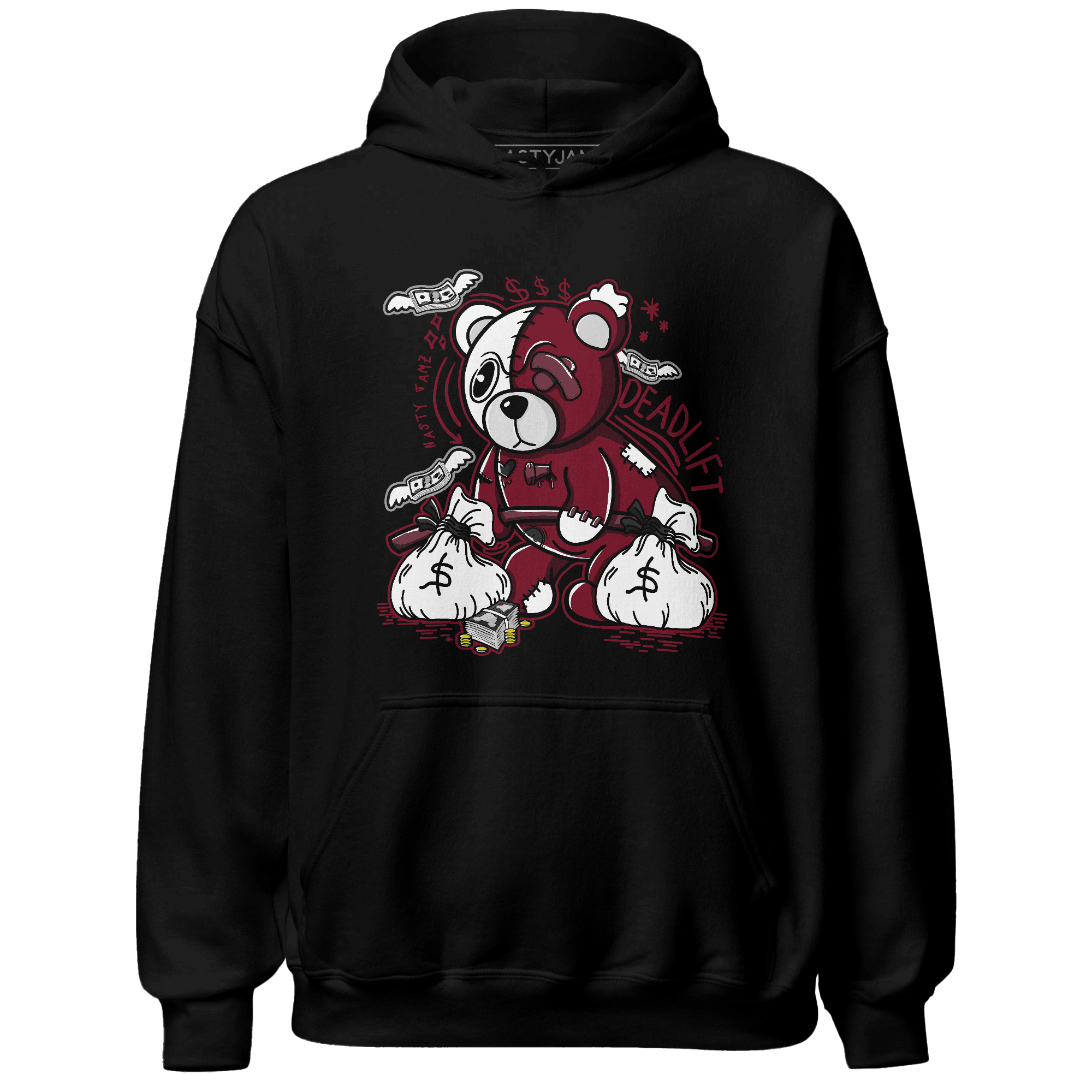 High White Team Red 1s Hoodie Match Deadlift BER - NastyJamz