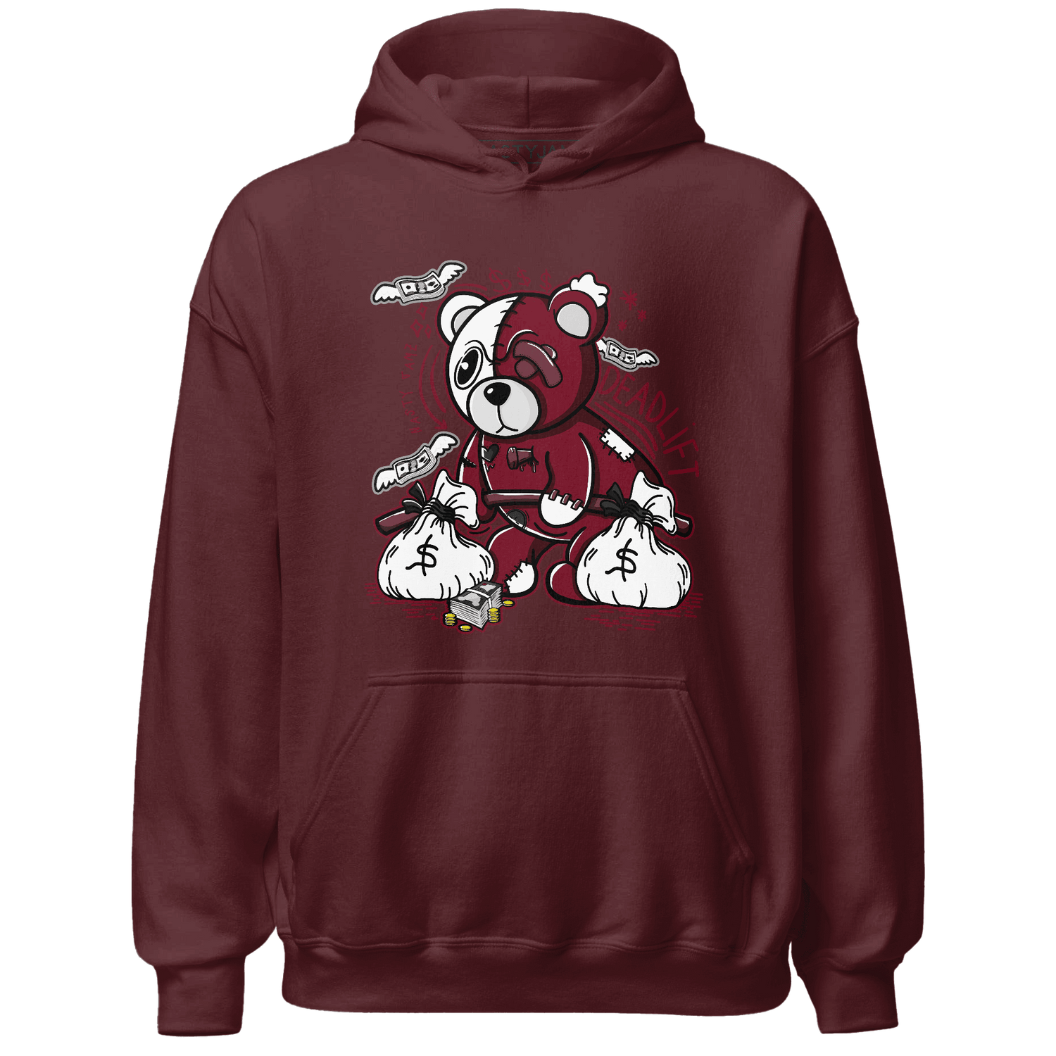 High White Team Red 1s Hoodie Match Deadlift BER - NastyJamz