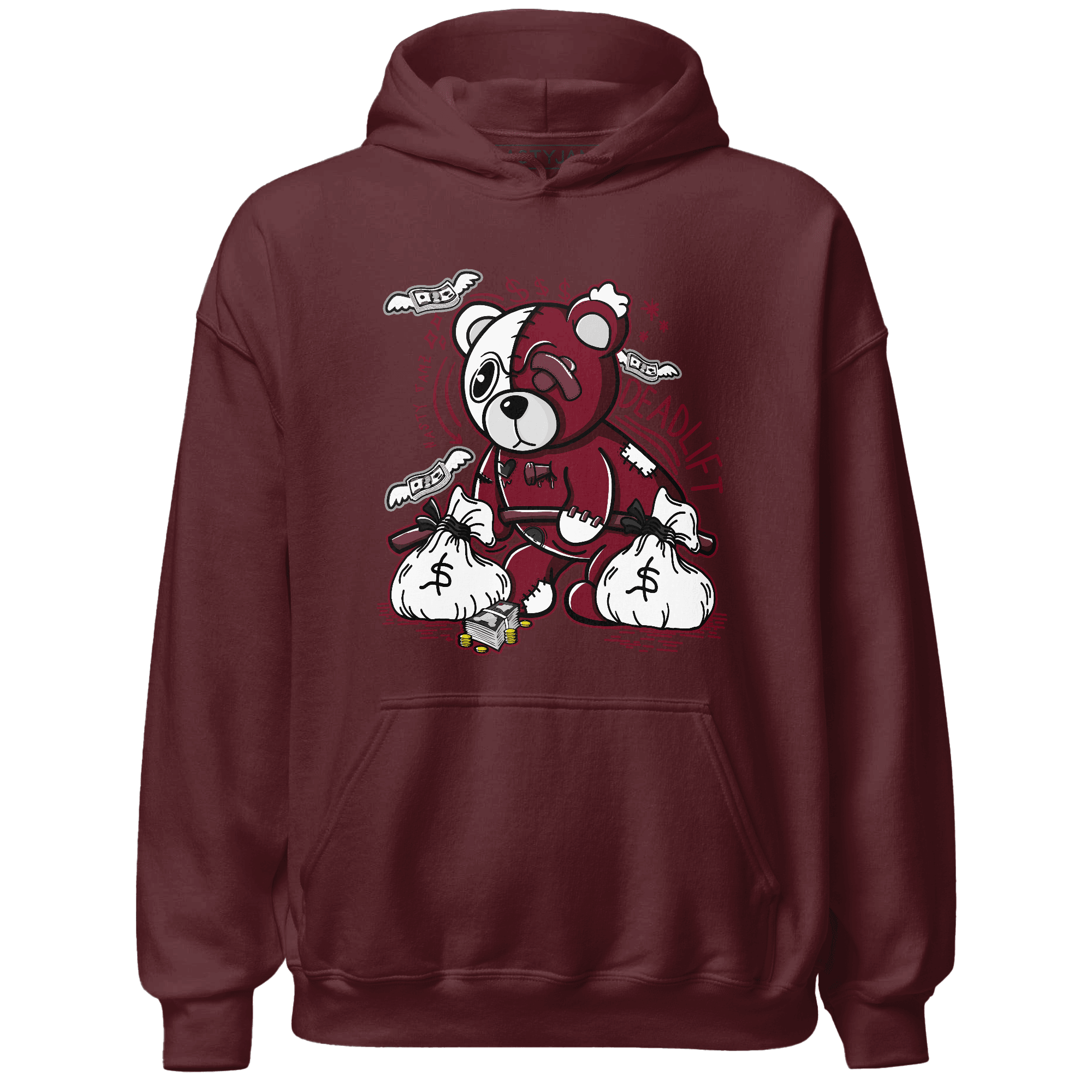 High White Team Red 1s Hoodie Match Deadlift BER - NastyJamz
