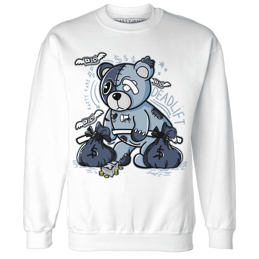 Mid Diffused Blue Grey 1s Sweatshirt Match Deadlift BER - NastyJamz