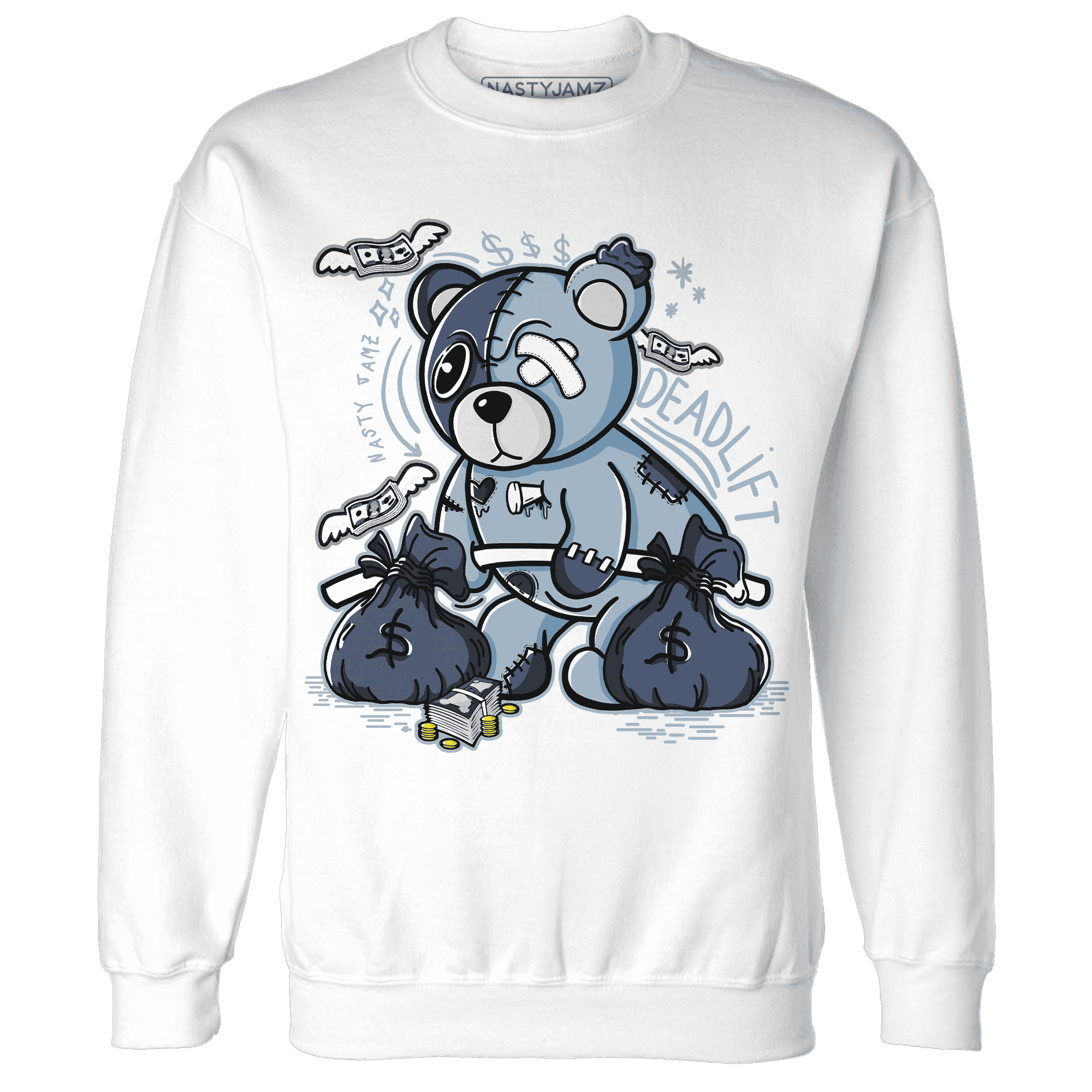 Mid Diffused Blue Grey 1s Sweatshirt Match Deadlift BER - NastyJamz