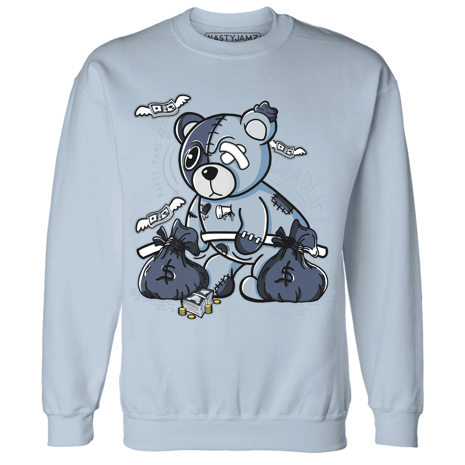Mid Diffused Blue Grey 1s Sweatshirt Match Deadlift BER - NastyJamz