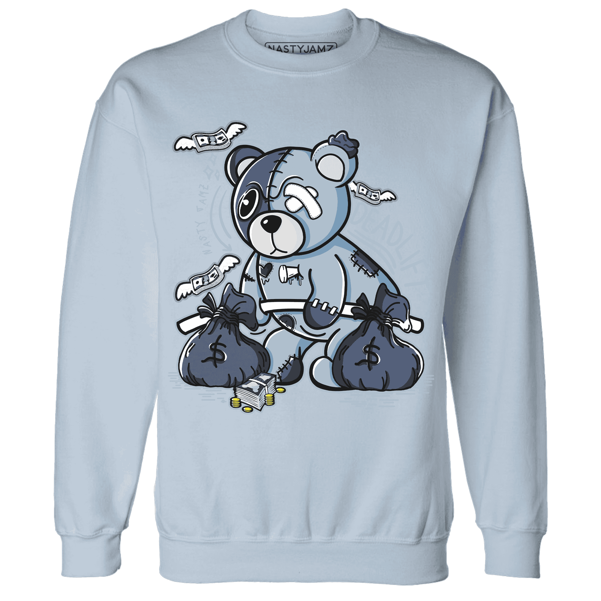 Mid Diffused Blue Grey 1s Sweatshirt Match Deadlift BER - NastyJamz