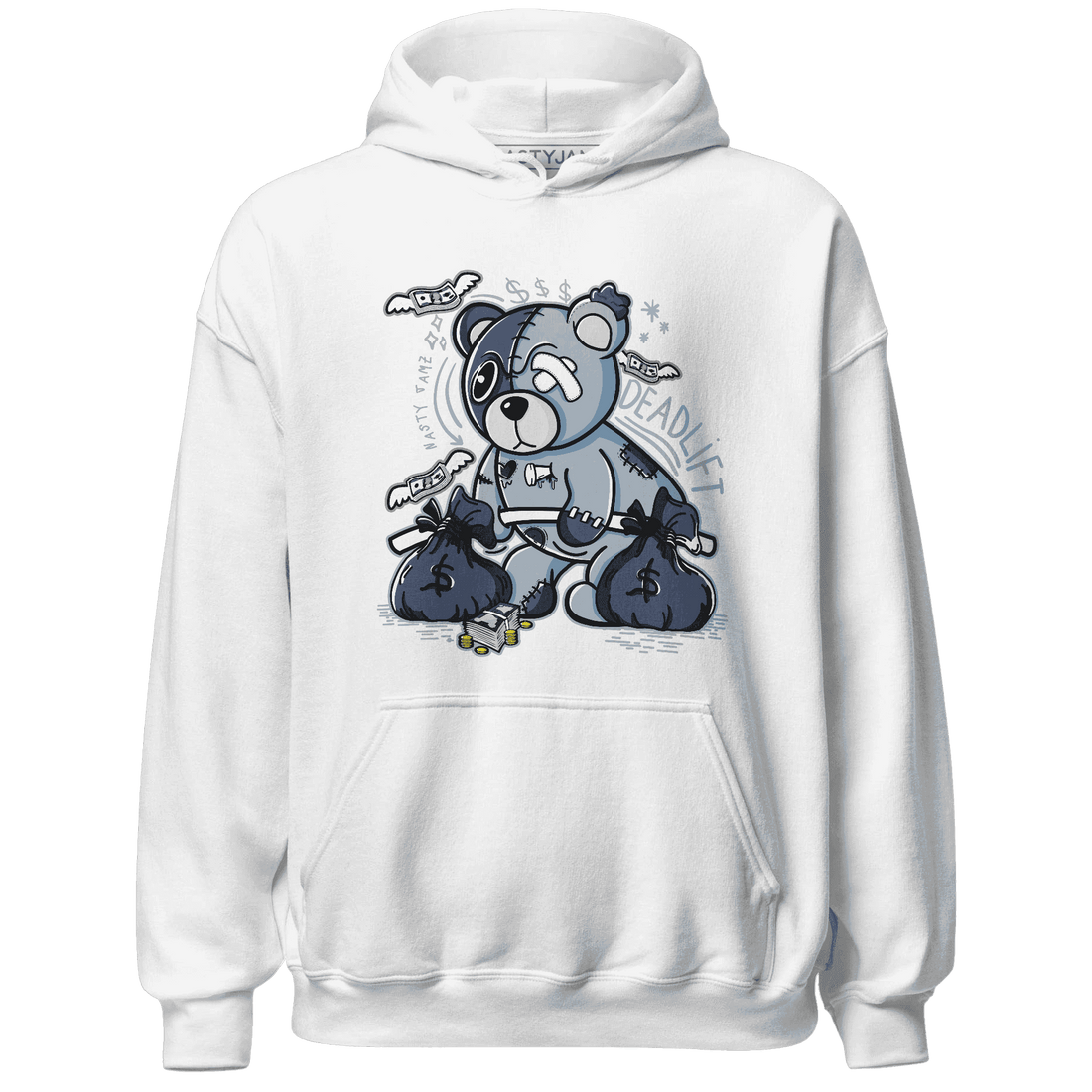 Mid Diffused Blue Grey 1s Hoodie Match Deadlift BER - NastyJamz