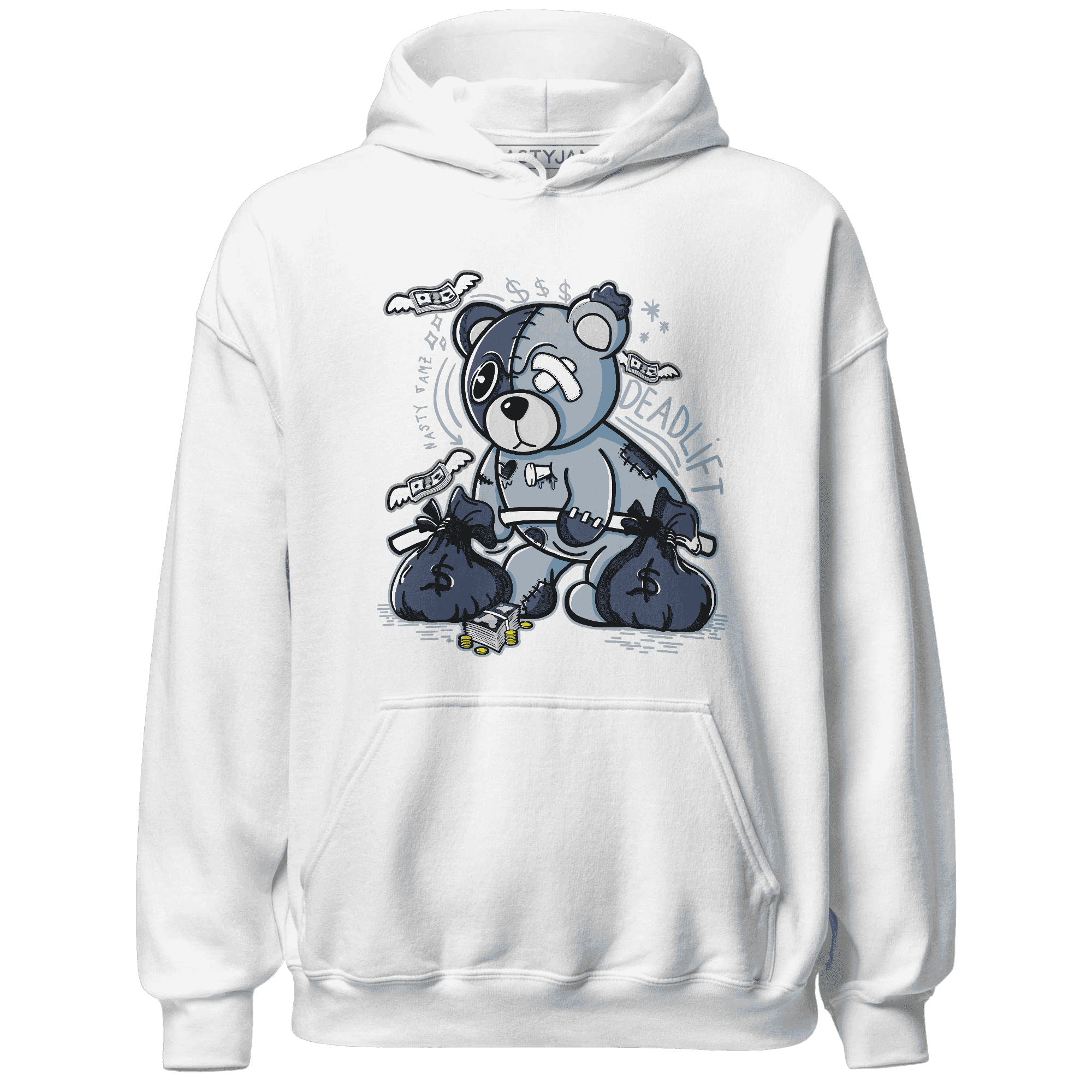 Mid Diffused Blue Grey 1s Hoodie Match Deadlift BER - NastyJamz