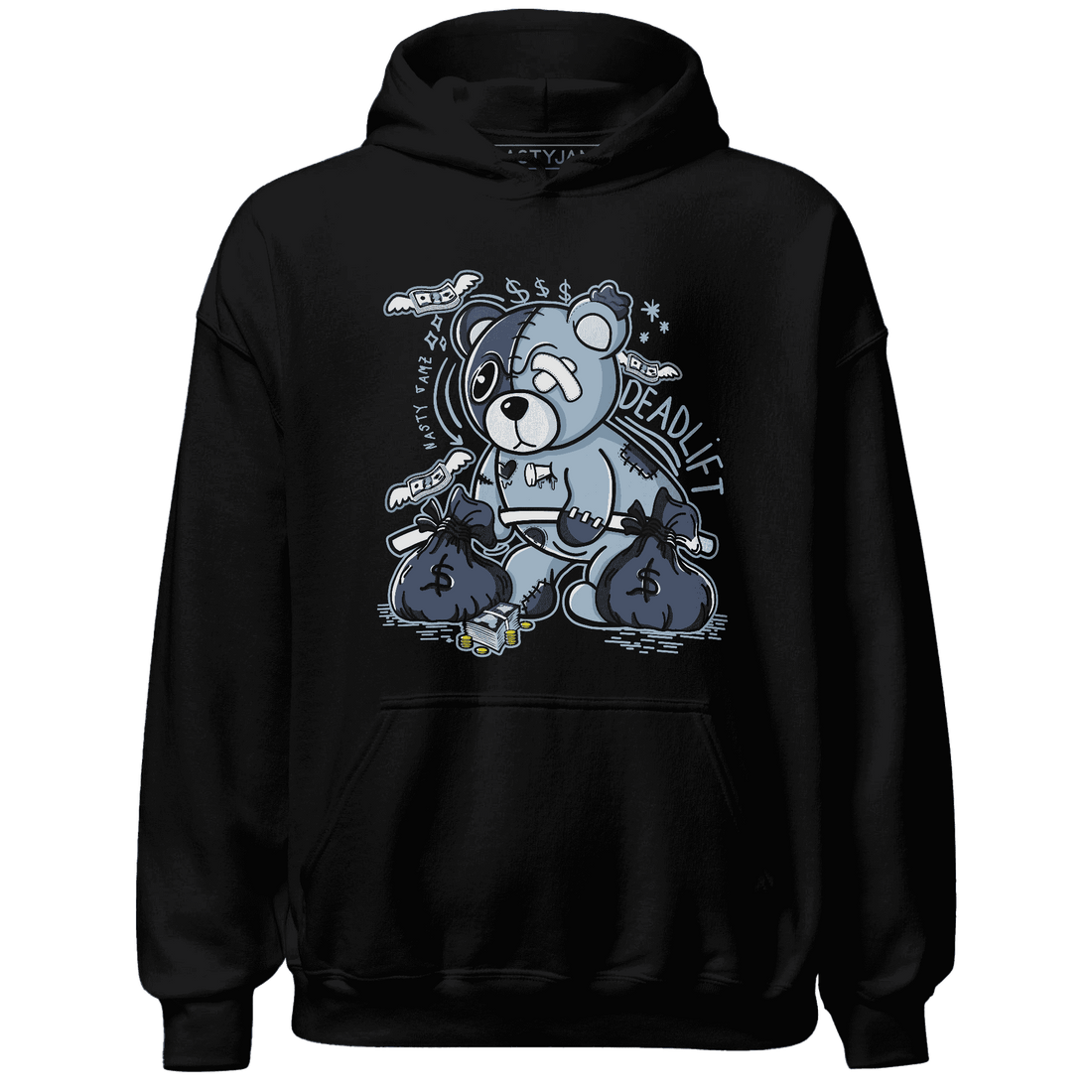 Mid Diffused Blue Grey 1s Hoodie Match Deadlift BER - NastyJamz