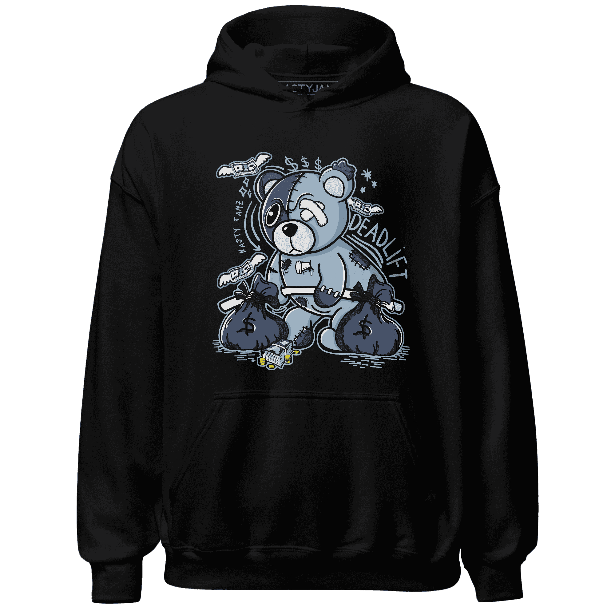 Mid Diffused Blue Grey 1s Hoodie Match Deadlift BER - NastyJamz
