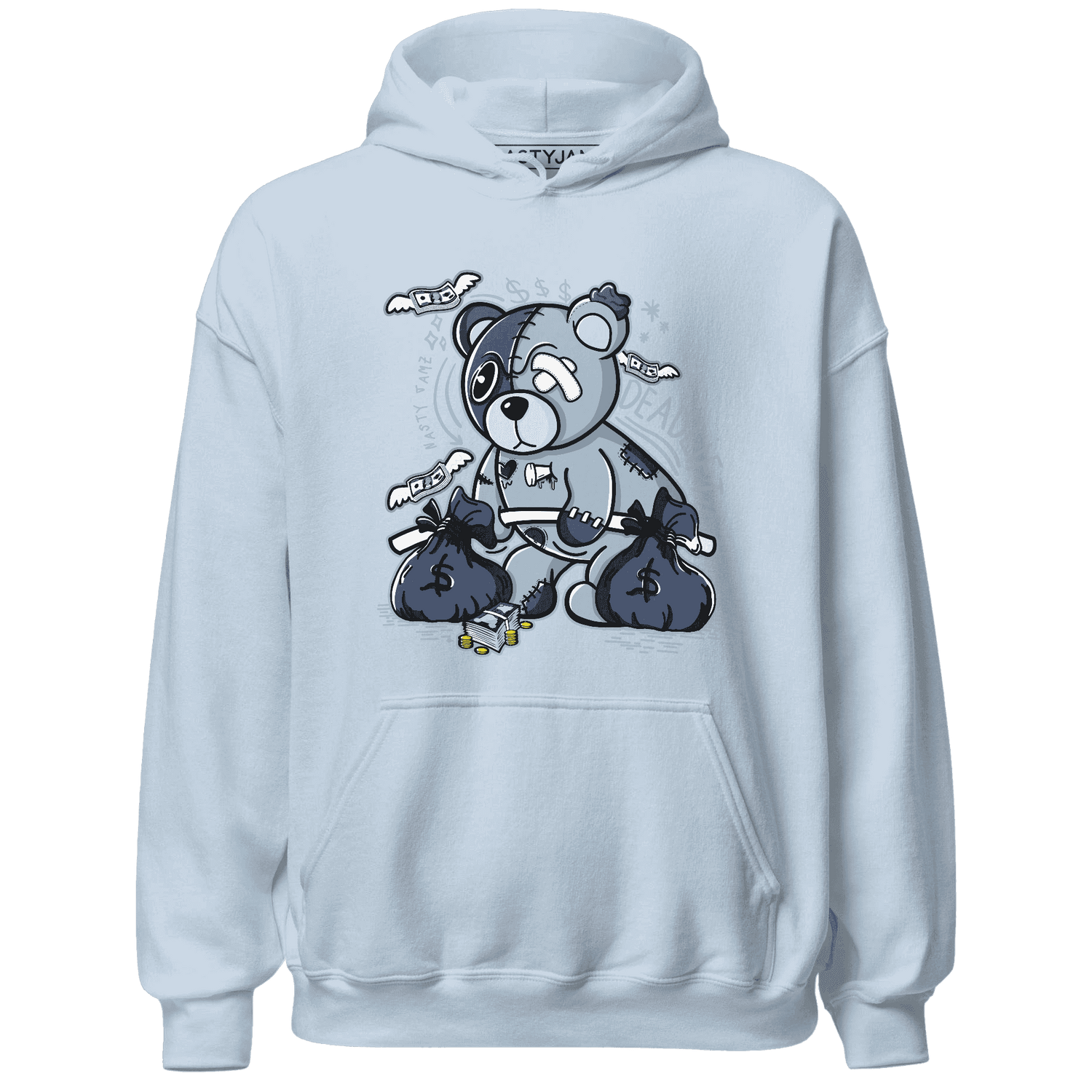 Mid Diffused Blue Grey 1s Hoodie Match Deadlift BER - NastyJamz