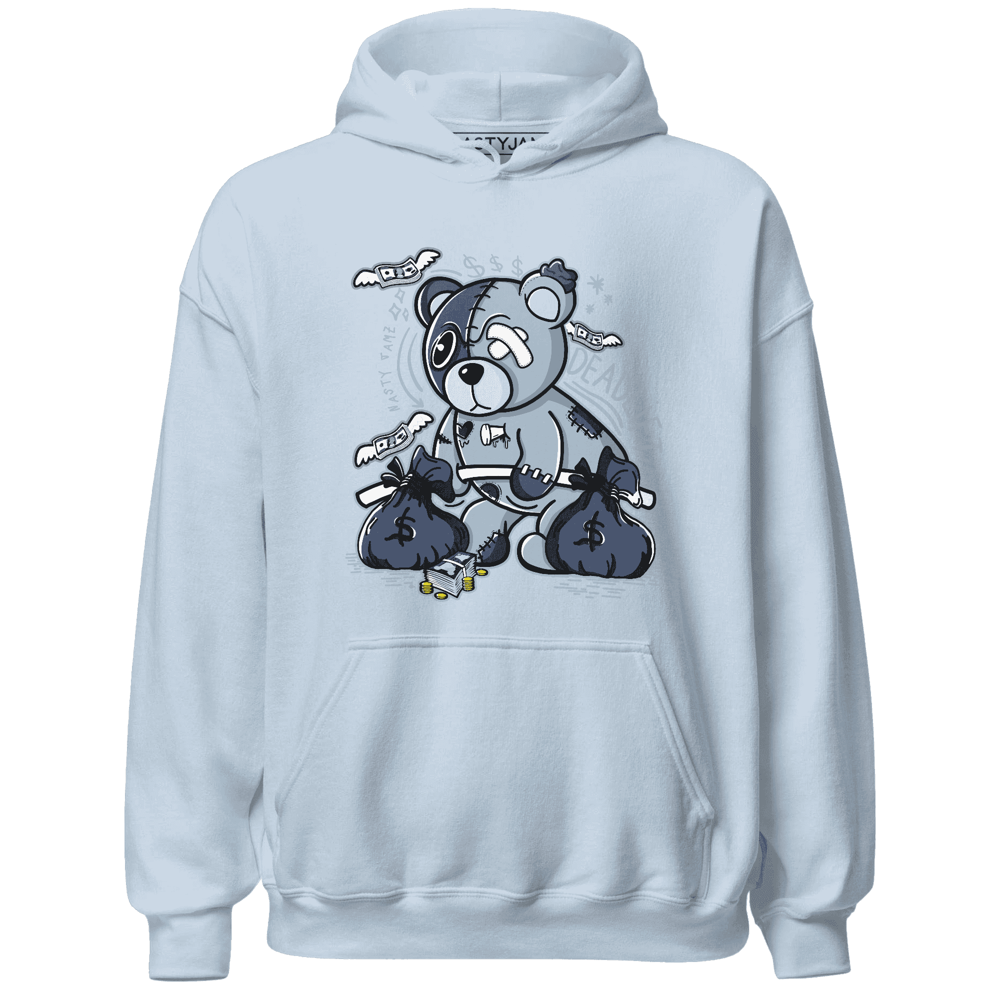 Mid Diffused Blue Grey 1s Hoodie Match Deadlift BER - NastyJamz