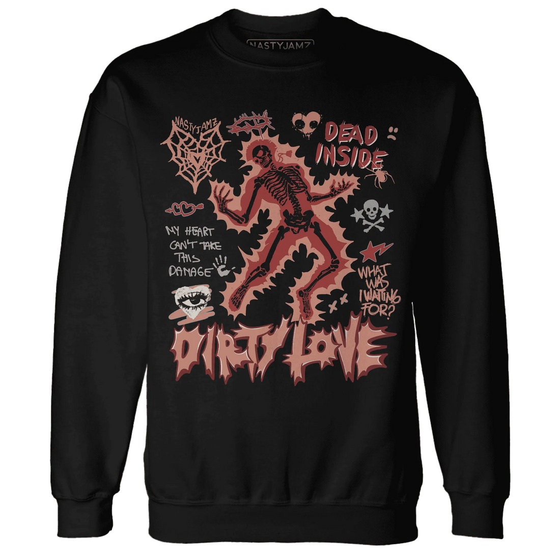 Dune-Red-13s-NastyJamz-Sweatshirt-Match-Dirty-Love-Skull