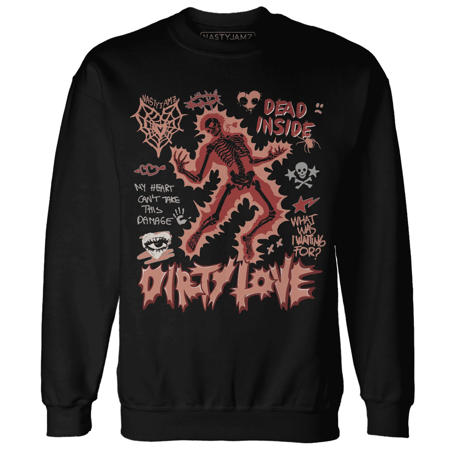 Dune-Red-13s-NastyJamz-Sweatshirt-Match-Dirty-Love-Skull