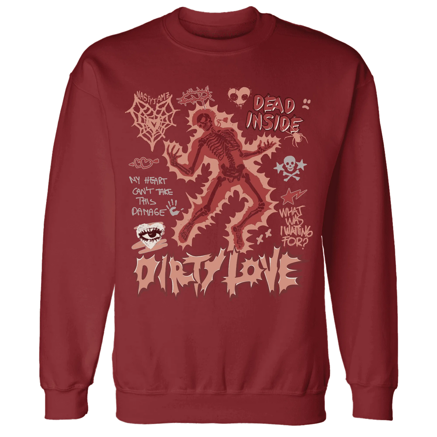 Dune-Red-13s-NastyJamz-Sweatshirt-Match-Dirty-Love-Skull