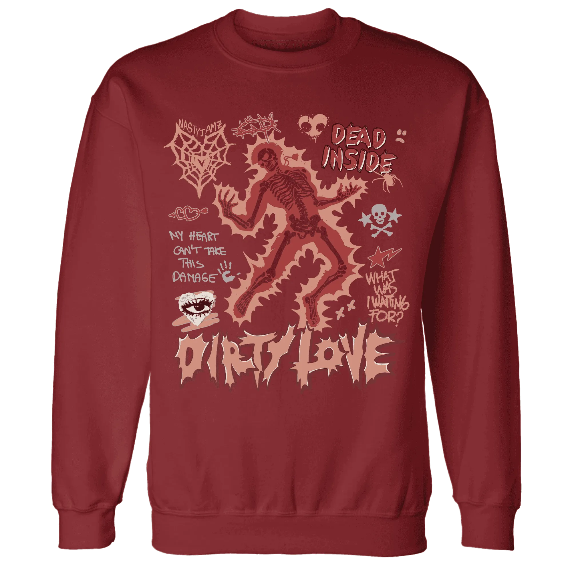 Dune-Red-13s-NastyJamz-Sweatshirt-Match-Dirty-Love-Skull