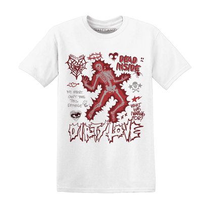 Black-Toe-Reimagined-Red-White-1s-T-Shirt-Match-Dirty-Love-Skull
