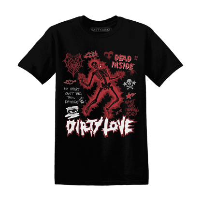 Black-Toe-Reimagined-Red-White-1s-T-Shirt-Match-Dirty-Love-Skull