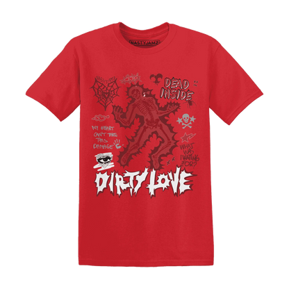 Black-Toe-Reimagined-Red-White-1s-T-Shirt-Match-Dirty-Love-Skull