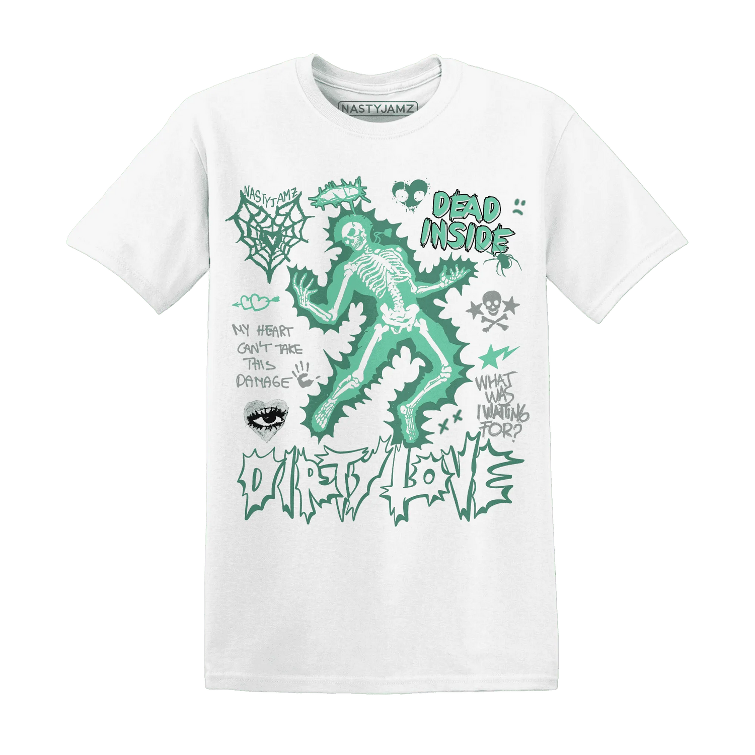 High-OG-Green-Glow-1s-NastyJamz-T-Shirt-Match-Dirty-Love-Skull