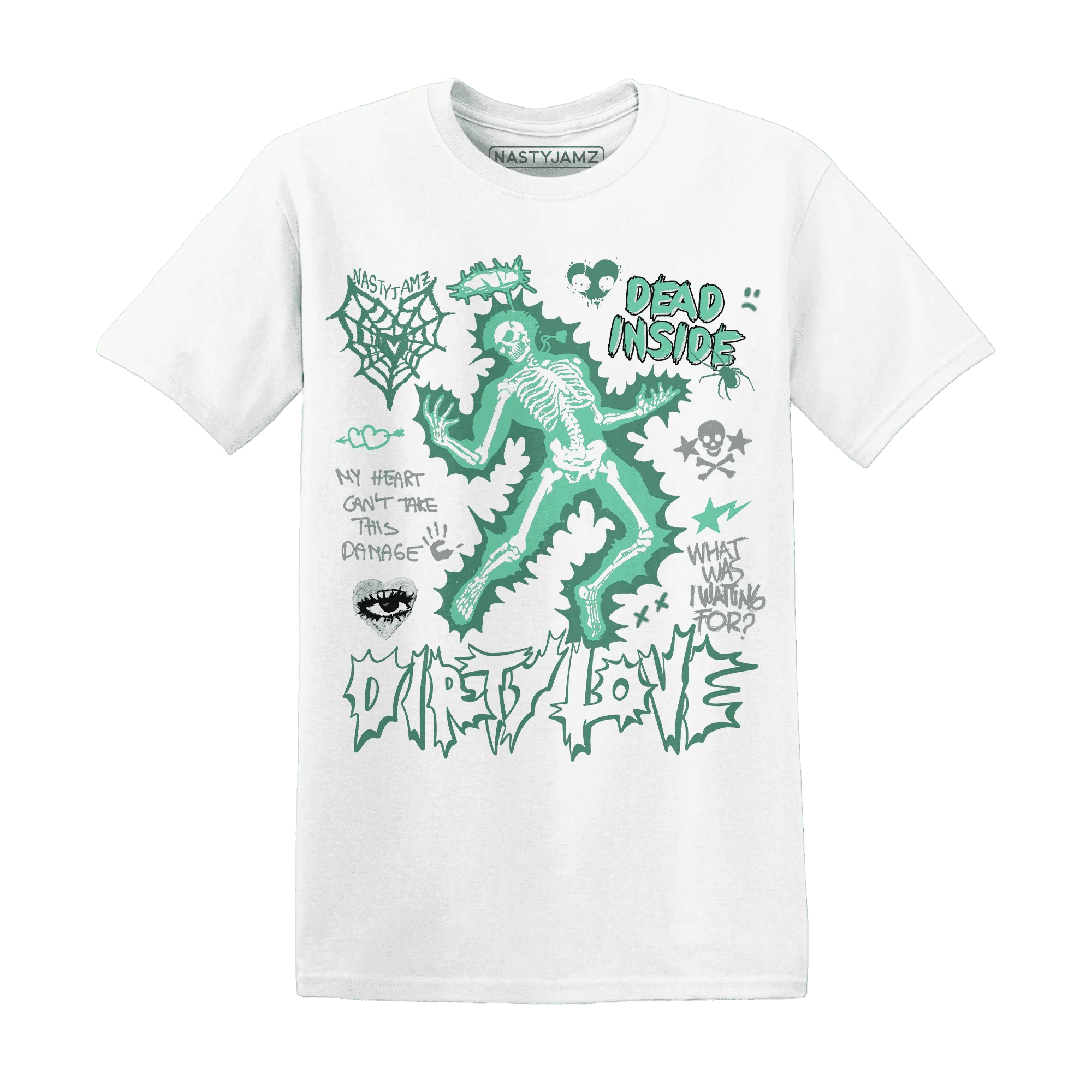 High-OG-Green-Glow-1s-NastyJamz-T-Shirt-Match-Dirty-Love-Skull