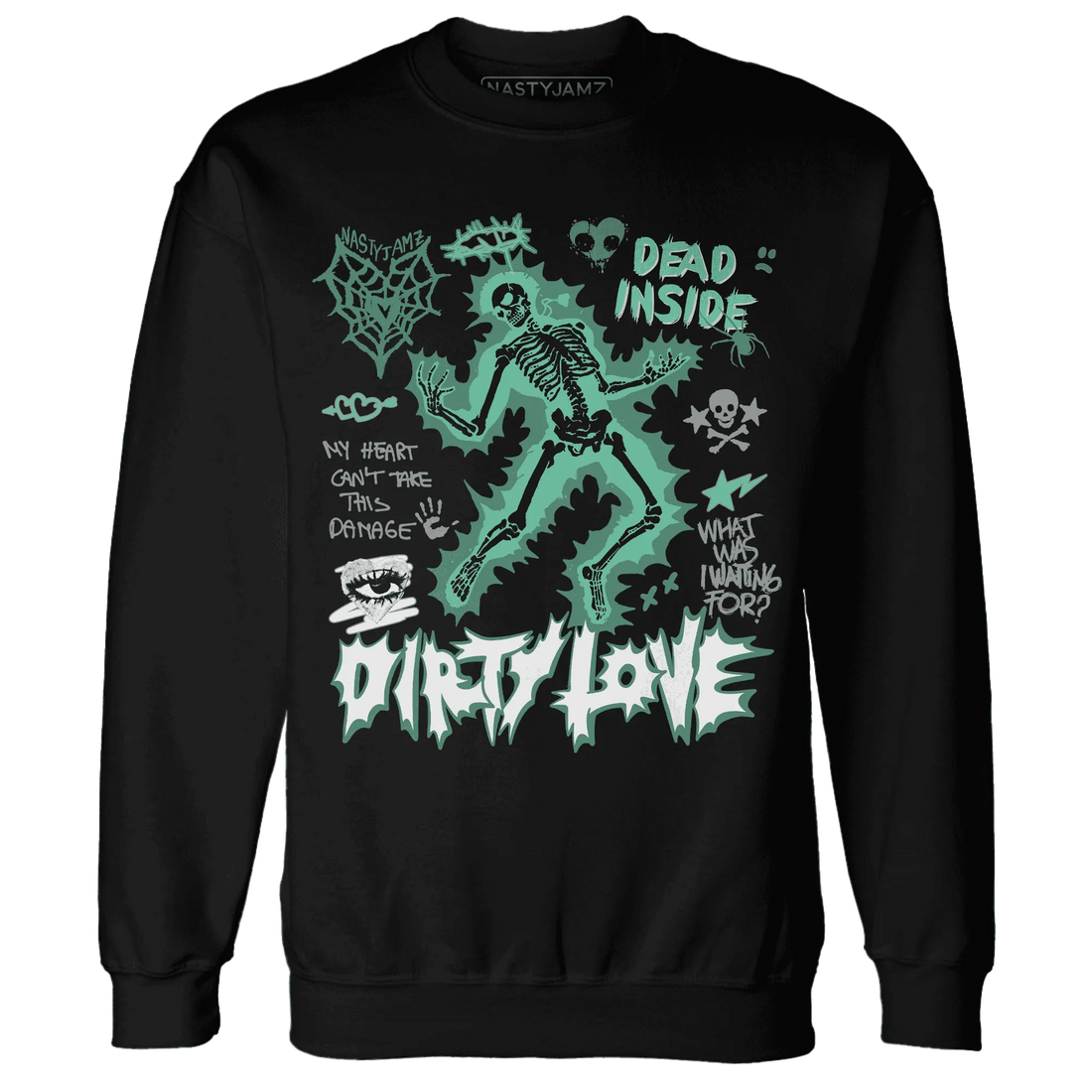 High-OG-Green-Glow-1s-NastyJamz-Sweatshirt-Match-Dirty-Love-Skull
