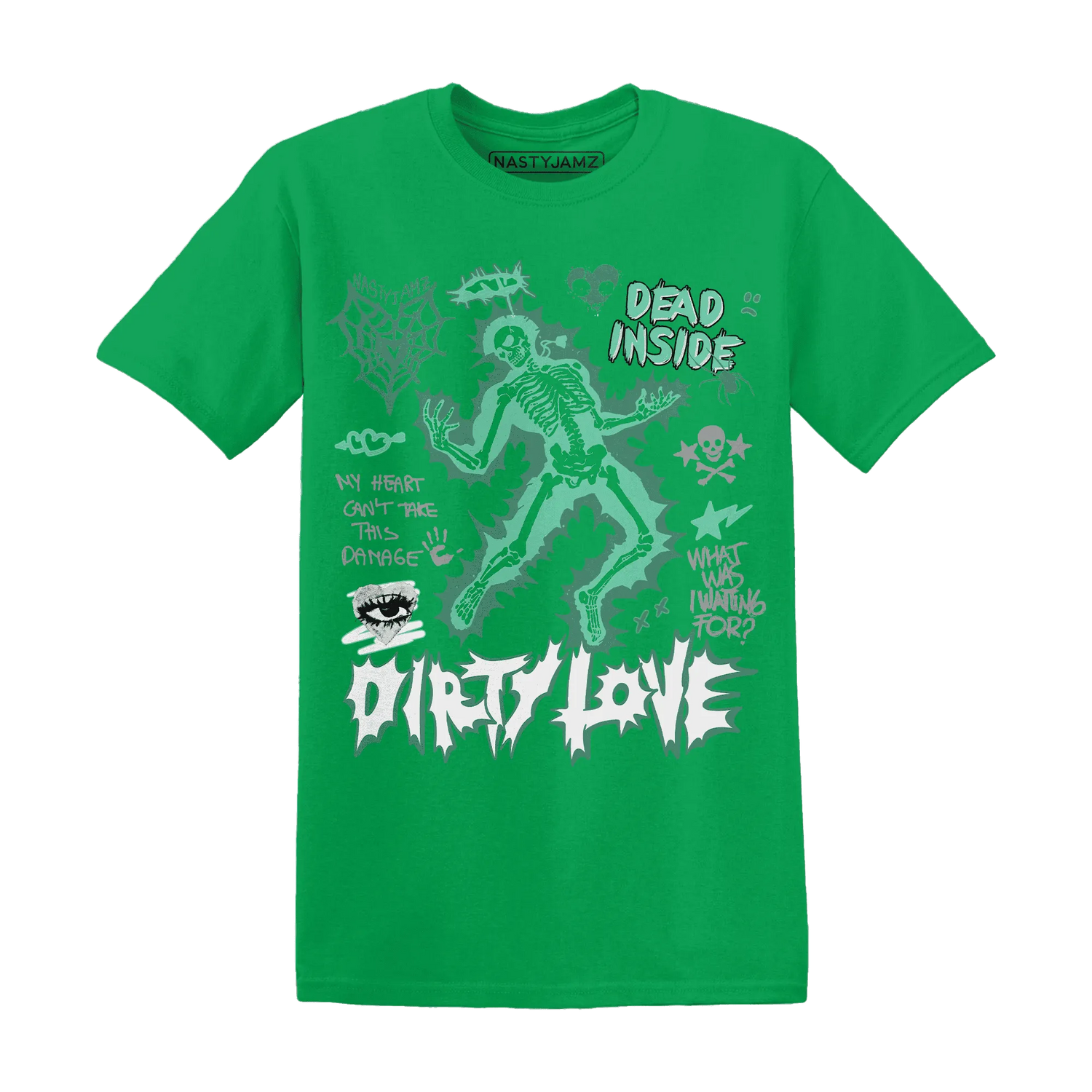 High-OG-Green-Glow-1s-NastyJamz-T-Shirt-Match-Dirty-Love-Skull