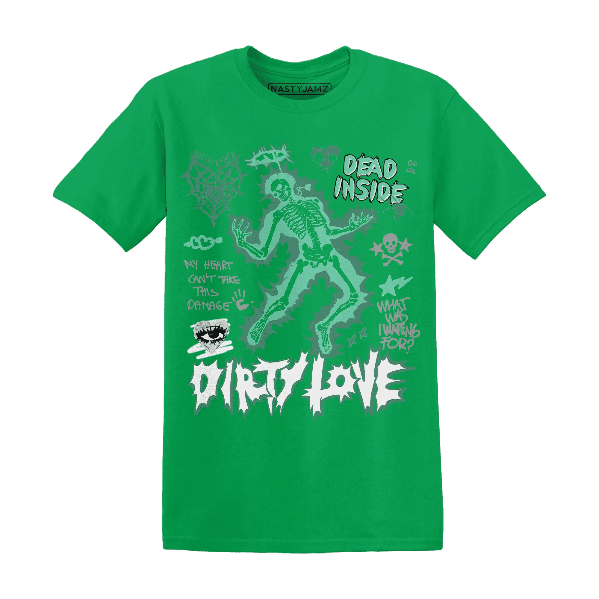 High-OG-Green-Glow-1s-NastyJamz-T-Shirt-Match-Dirty-Love-Skull