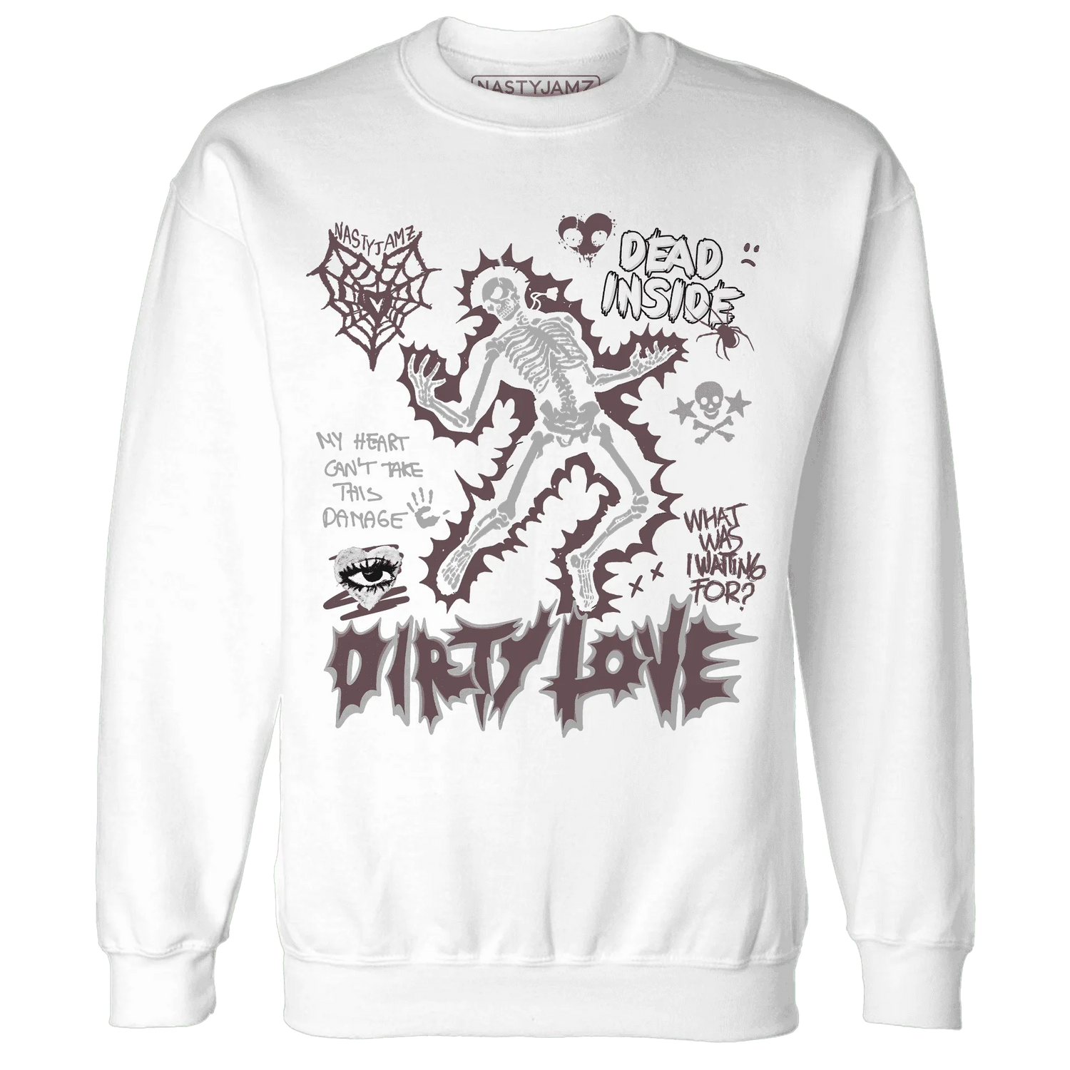 Burgundy-Crush-3s-NastyJamz-Sweatshirt-Match-Dirty-Love-Skull