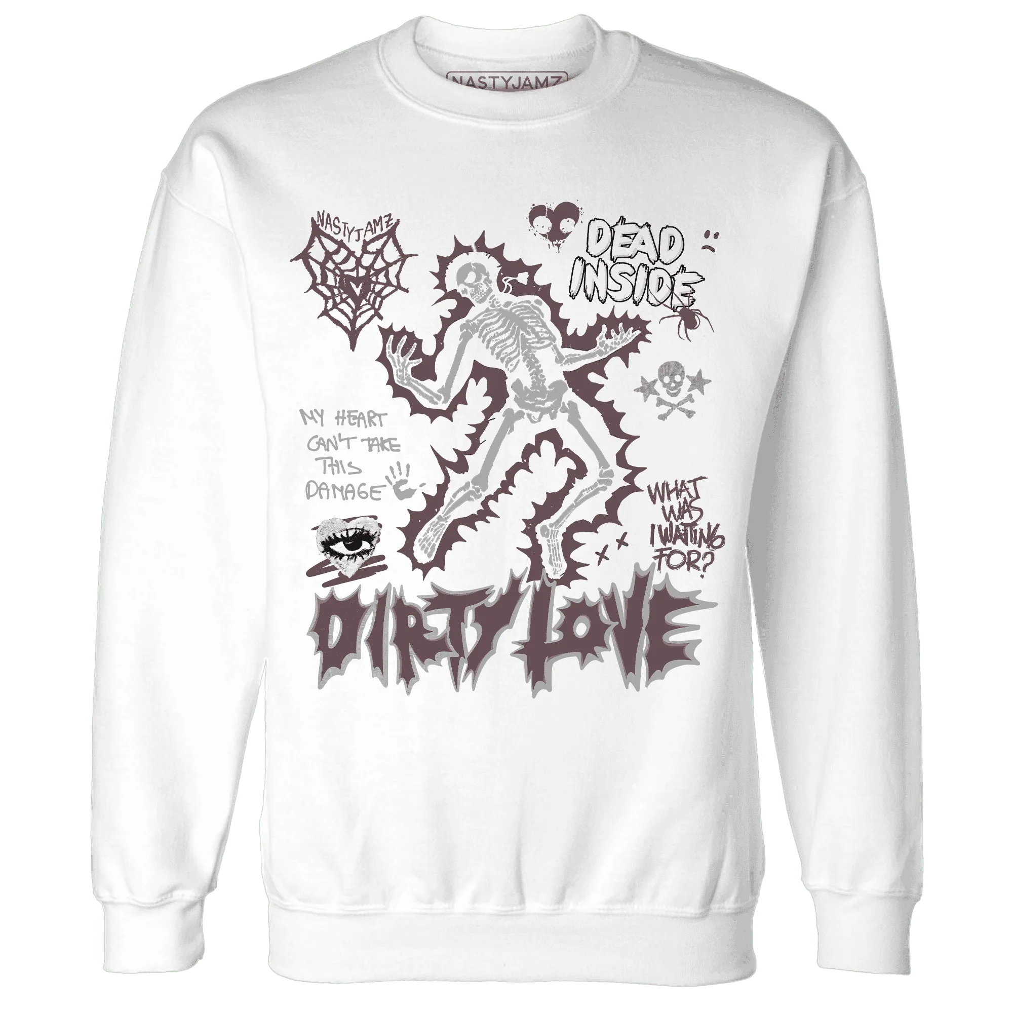 Burgundy-Crush-3s-NastyJamz-Sweatshirt-Match-Dirty-Love-Skull