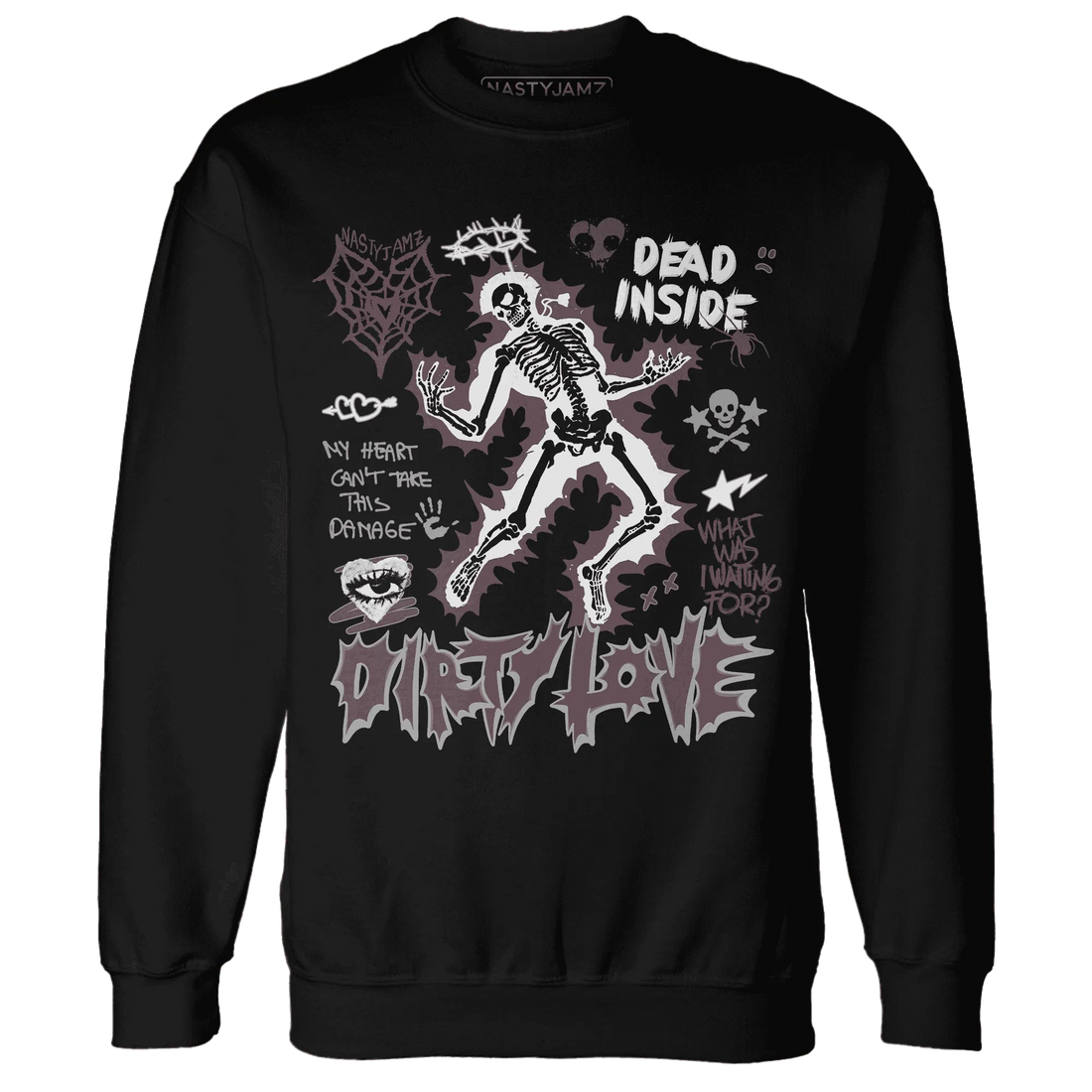 Burgundy-Crush-3s-NastyJamz-Sweatshirt-Match-Dirty-Love-Skull