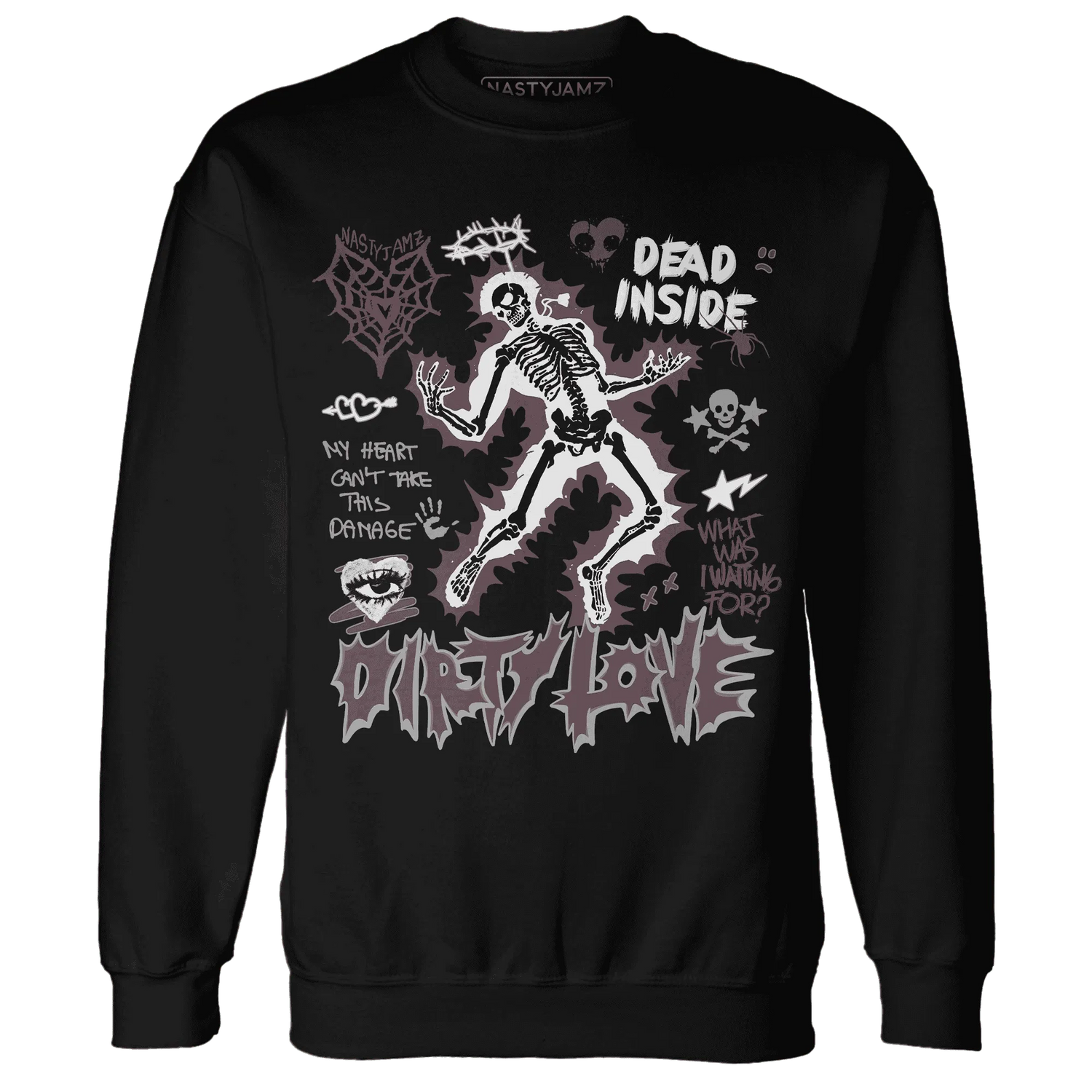 Burgundy-Crush-3s-NastyJamz-Sweatshirt-Match-Dirty-Love-Skull