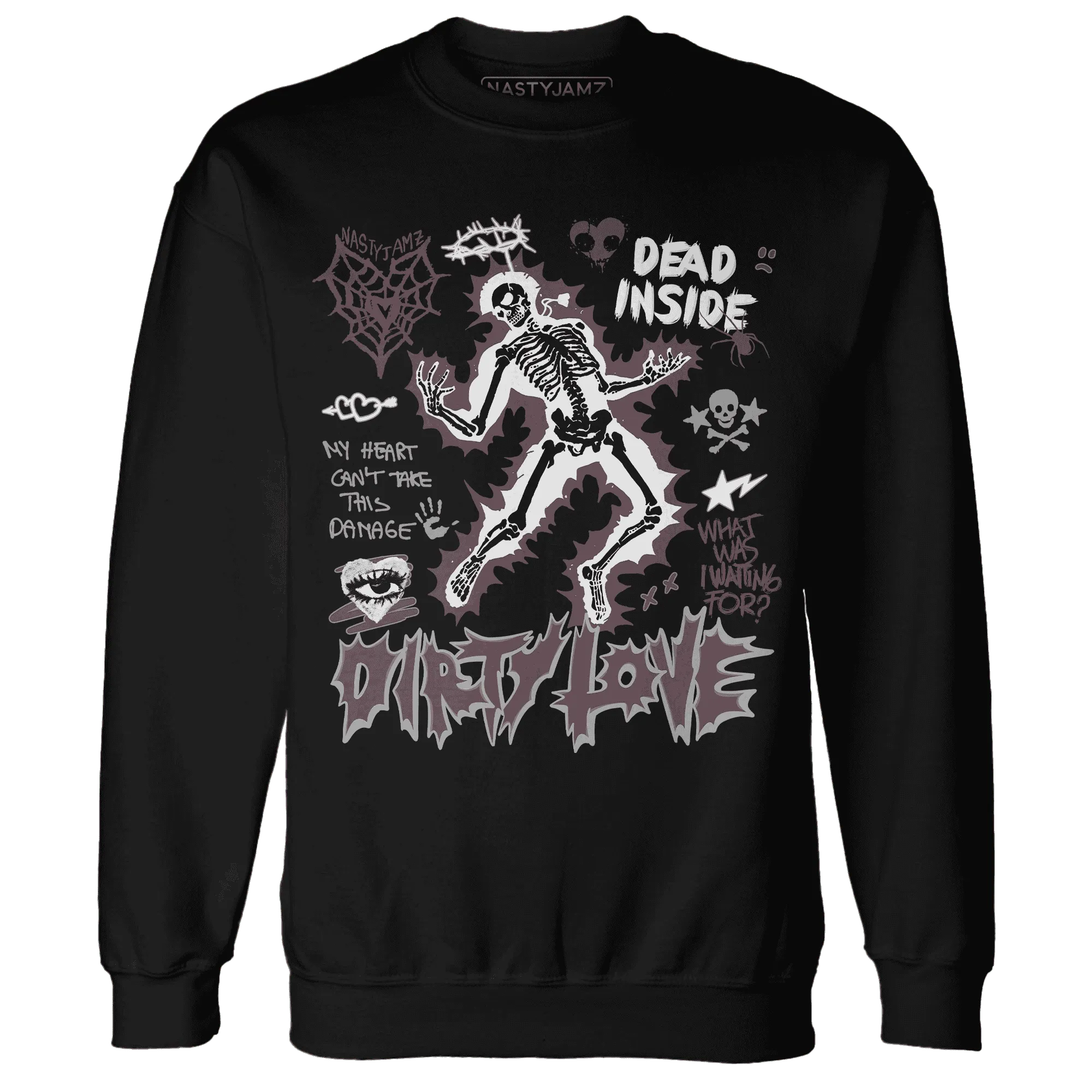 Burgundy-Crush-3s-NastyJamz-Sweatshirt-Match-Dirty-Love-Skull